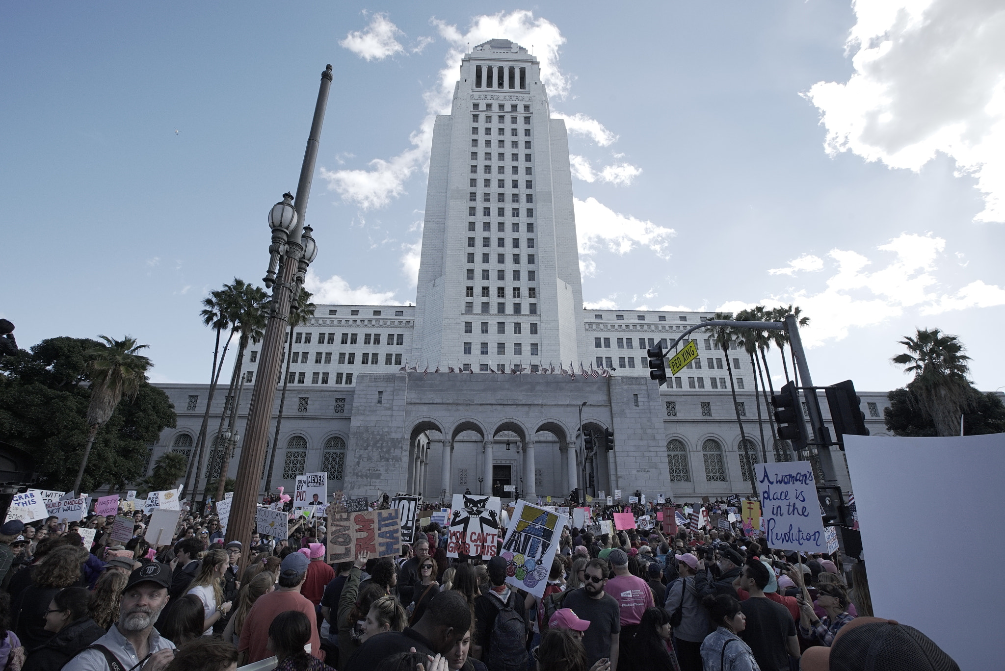 Sony a7S II + Canon EF 16-35mm F2.8L II USM sample photo. Democracy is happening in downtown la. photography