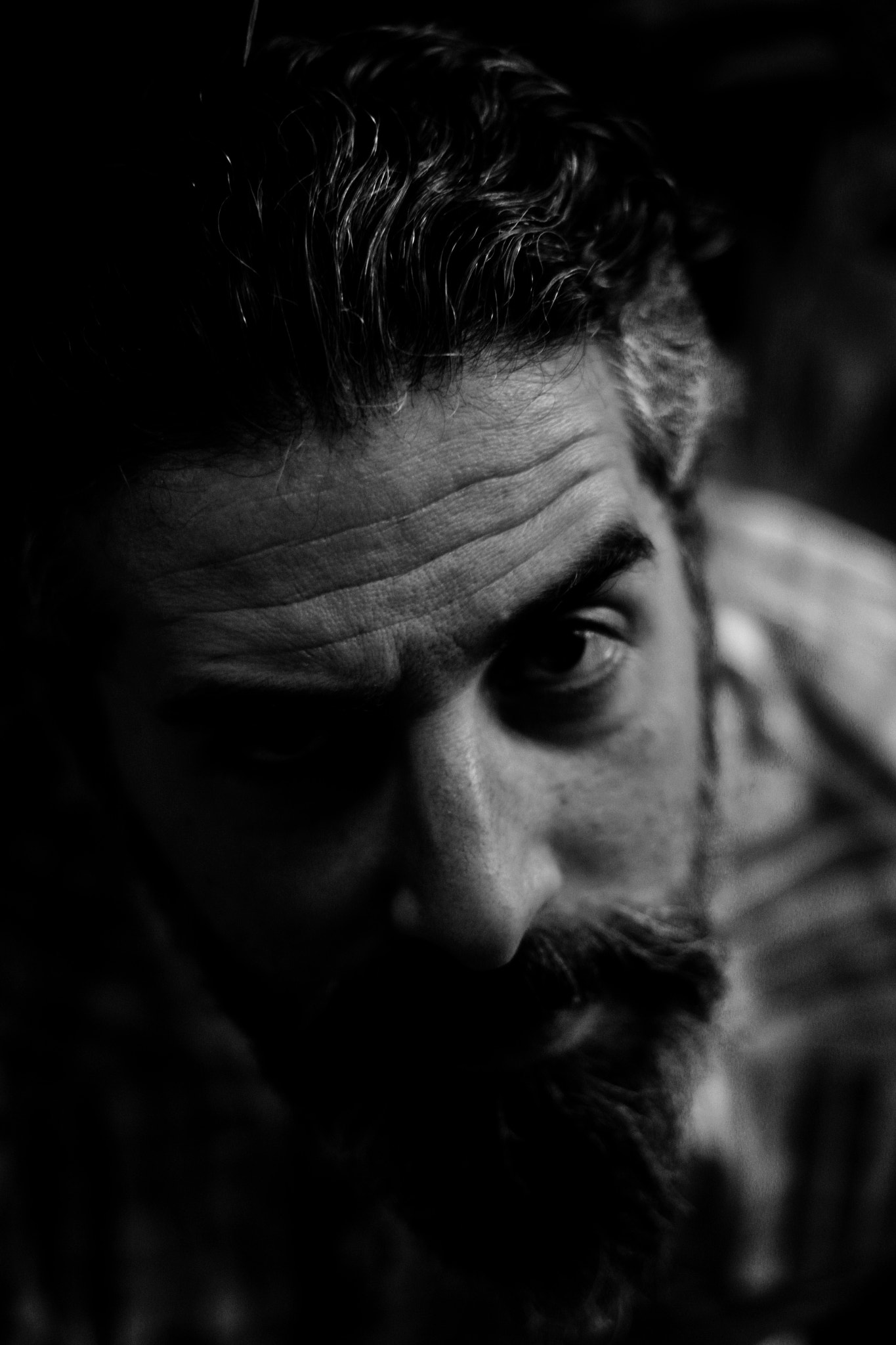 Canon EF 50mm F1.4 USM sample photo. Beard in the dark photography