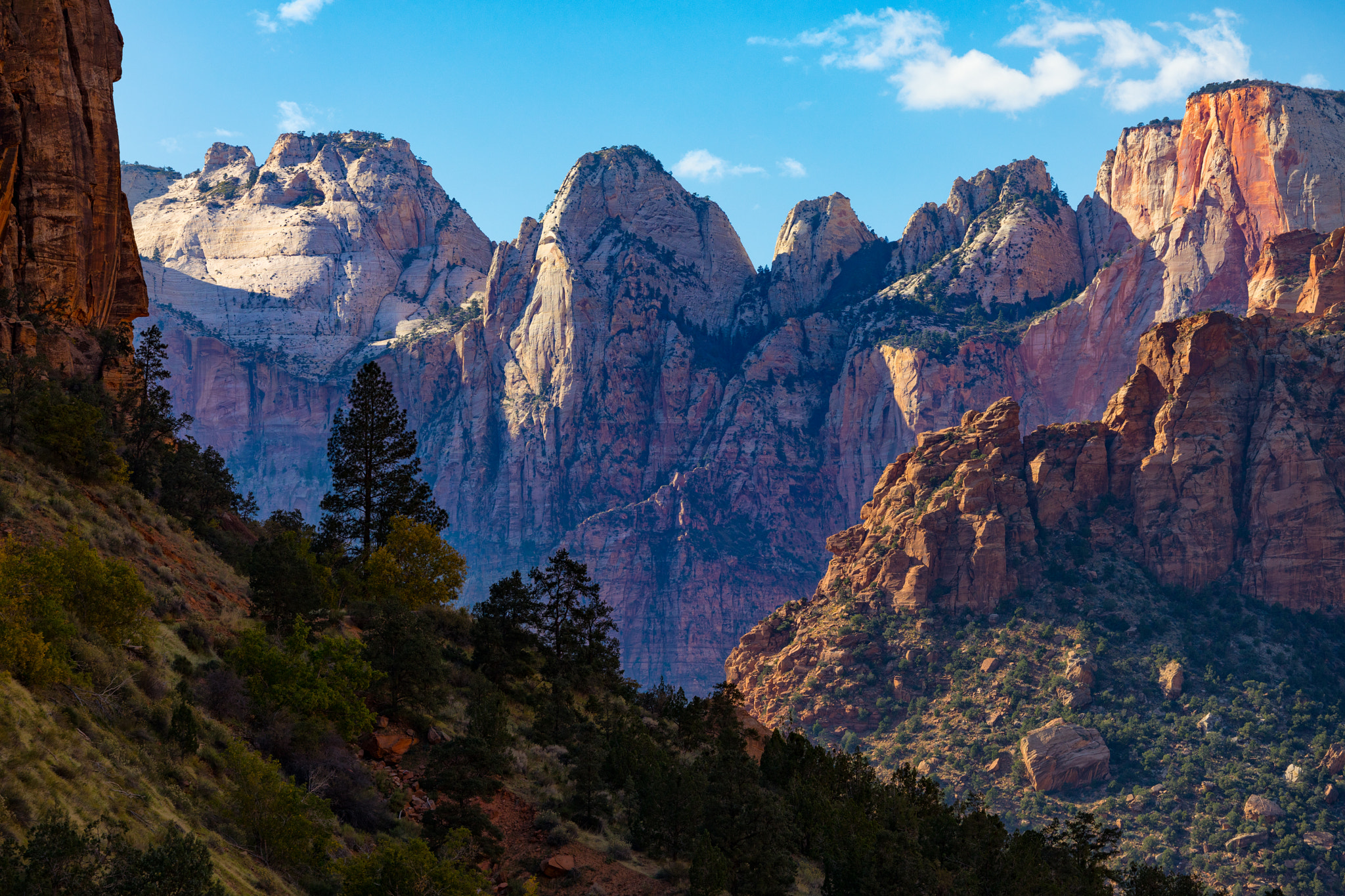 Canon EF 70-200mm F4L IS USM sample photo. Zion in the fall photography