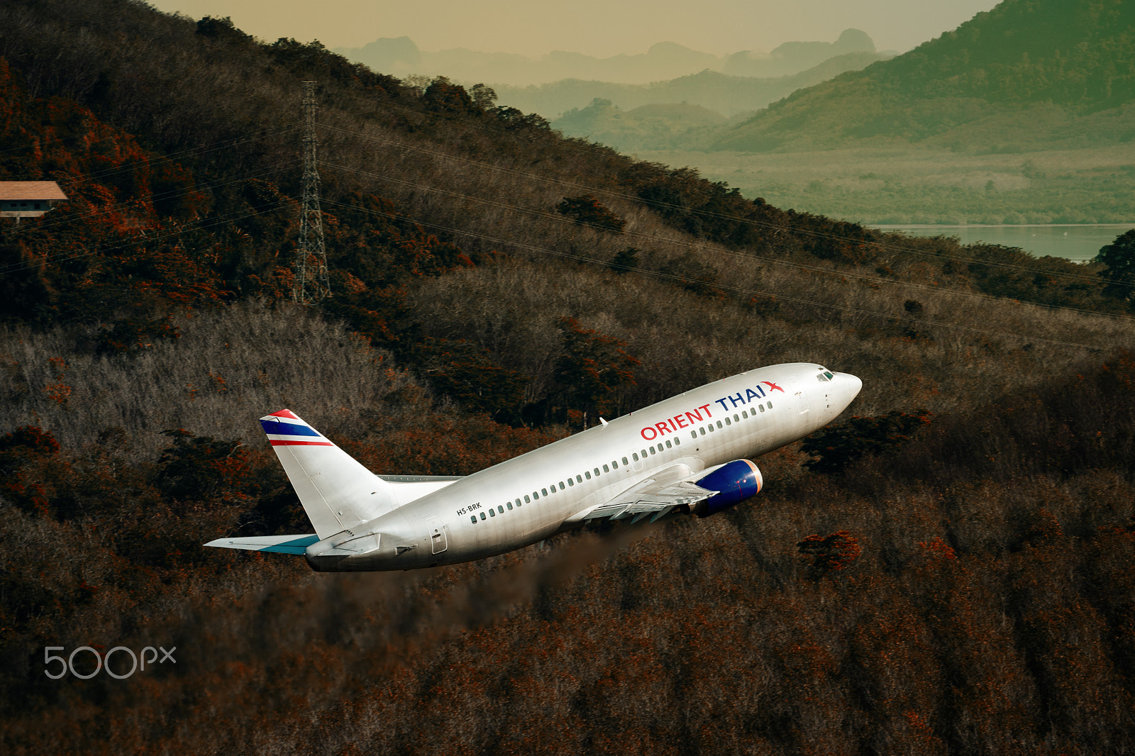 Nikon D500 sample photo. Orient thai airline  taking off from phuket airport photography
