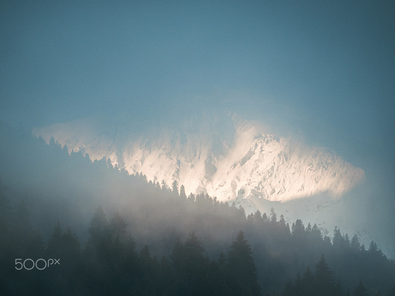 Olympus OM-D E-M5 II + Olympus M.Zuiko ED 75-300mm F4.8-6.7 II sample photo. Fog in the mountains photography