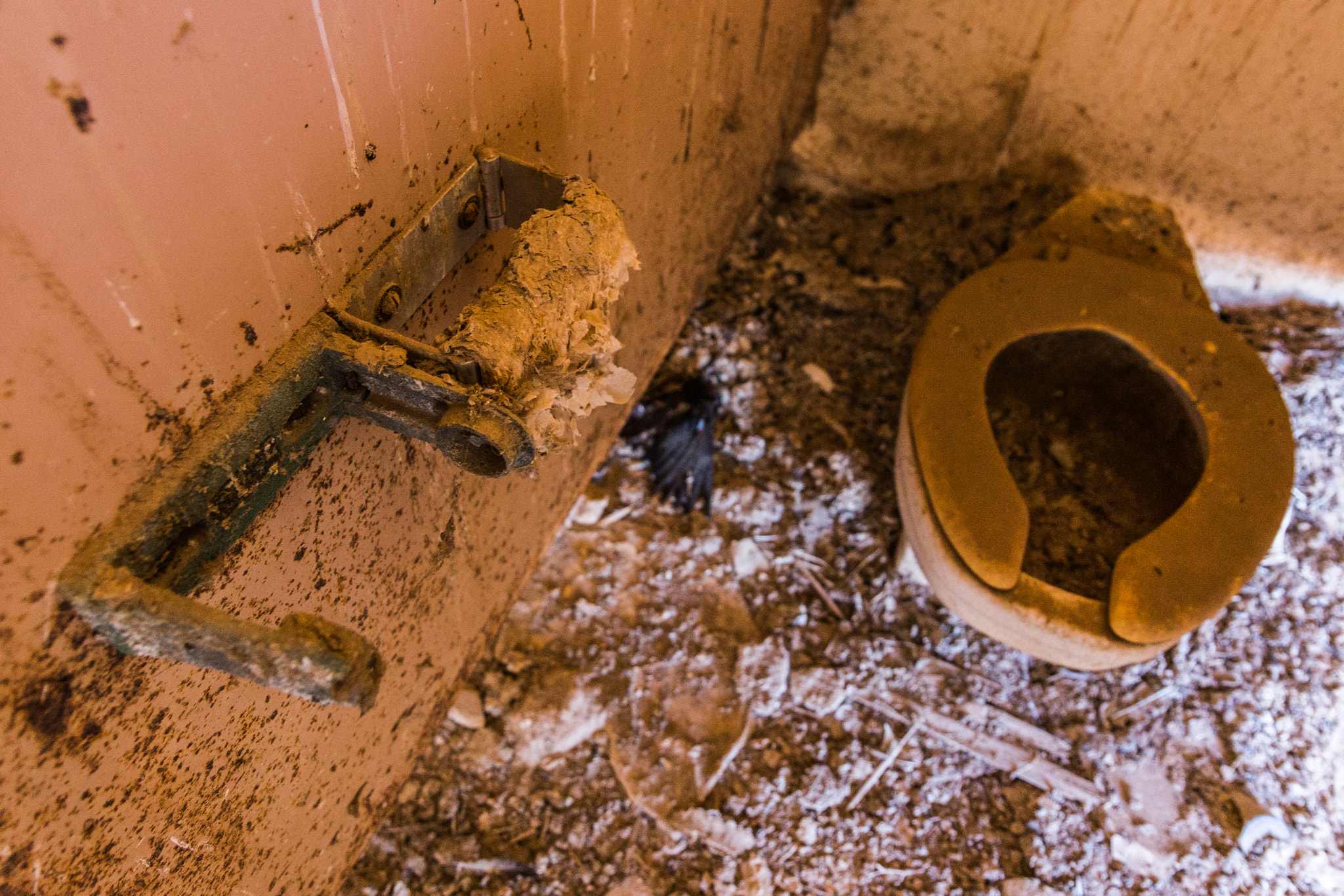 Canon EOS 6D + Canon EF-S 17-85mm F4-5.6 IS USM sample photo. Crusty toilet paper and abandoned toilet photography