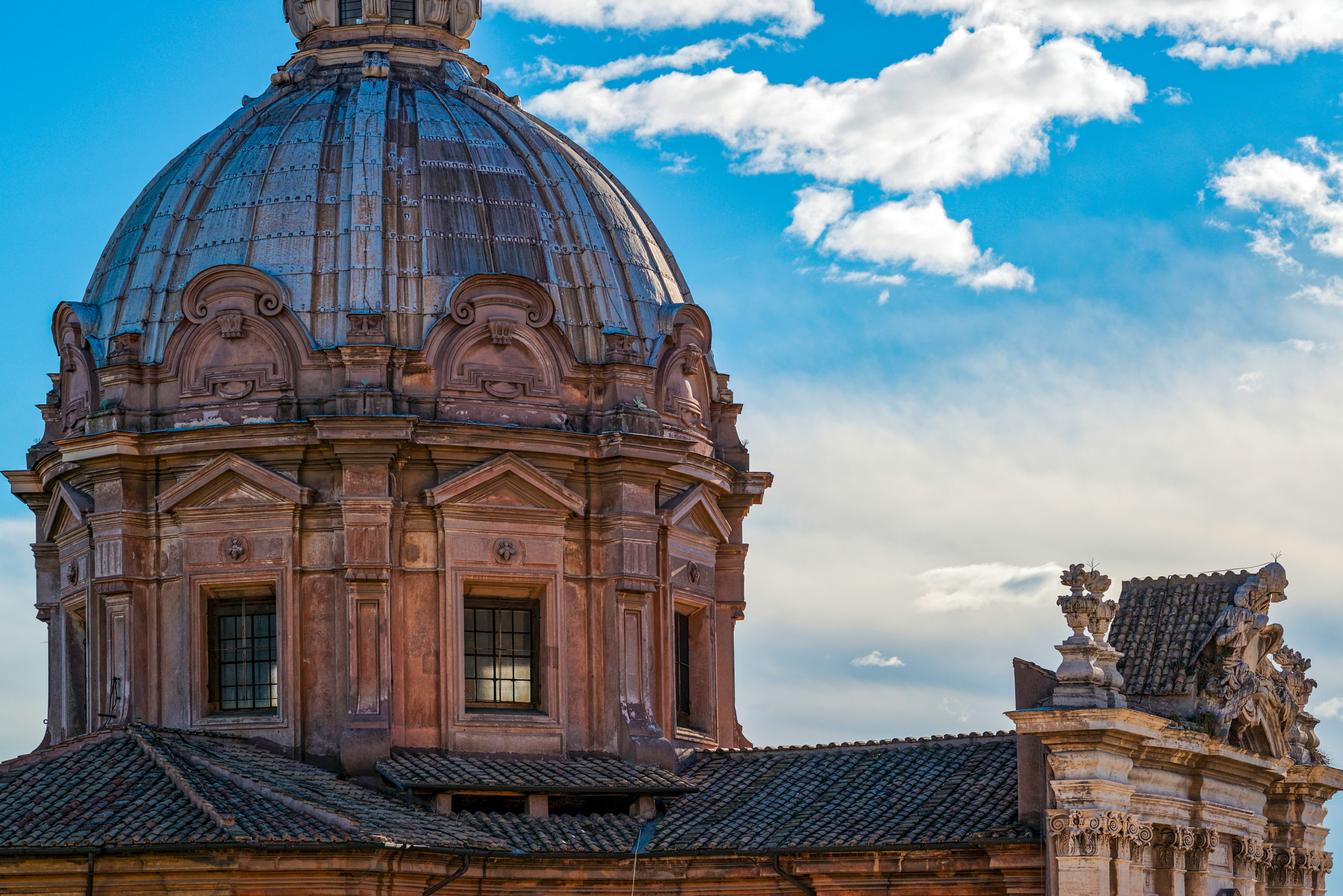 Sigma 105mm F2.8 EX DG OS HSM sample photo. Chuch tower in roma photography