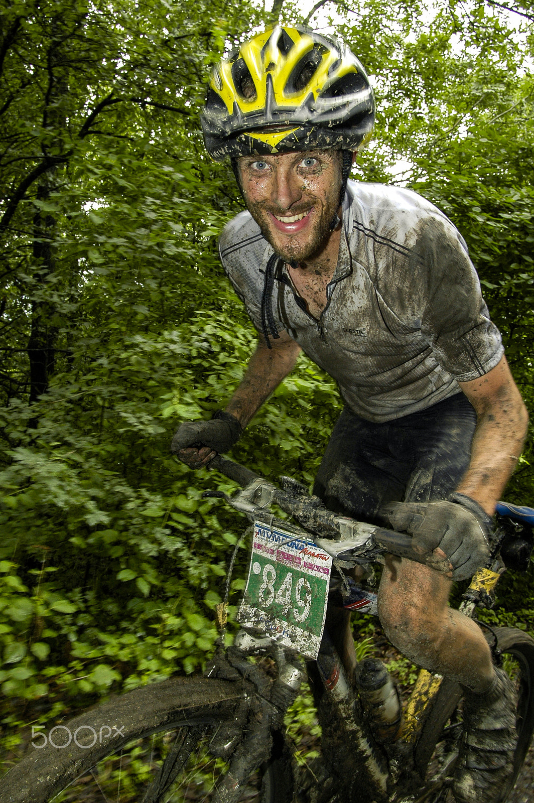 Nikon D70 sample photo. Happy mountain biker photography