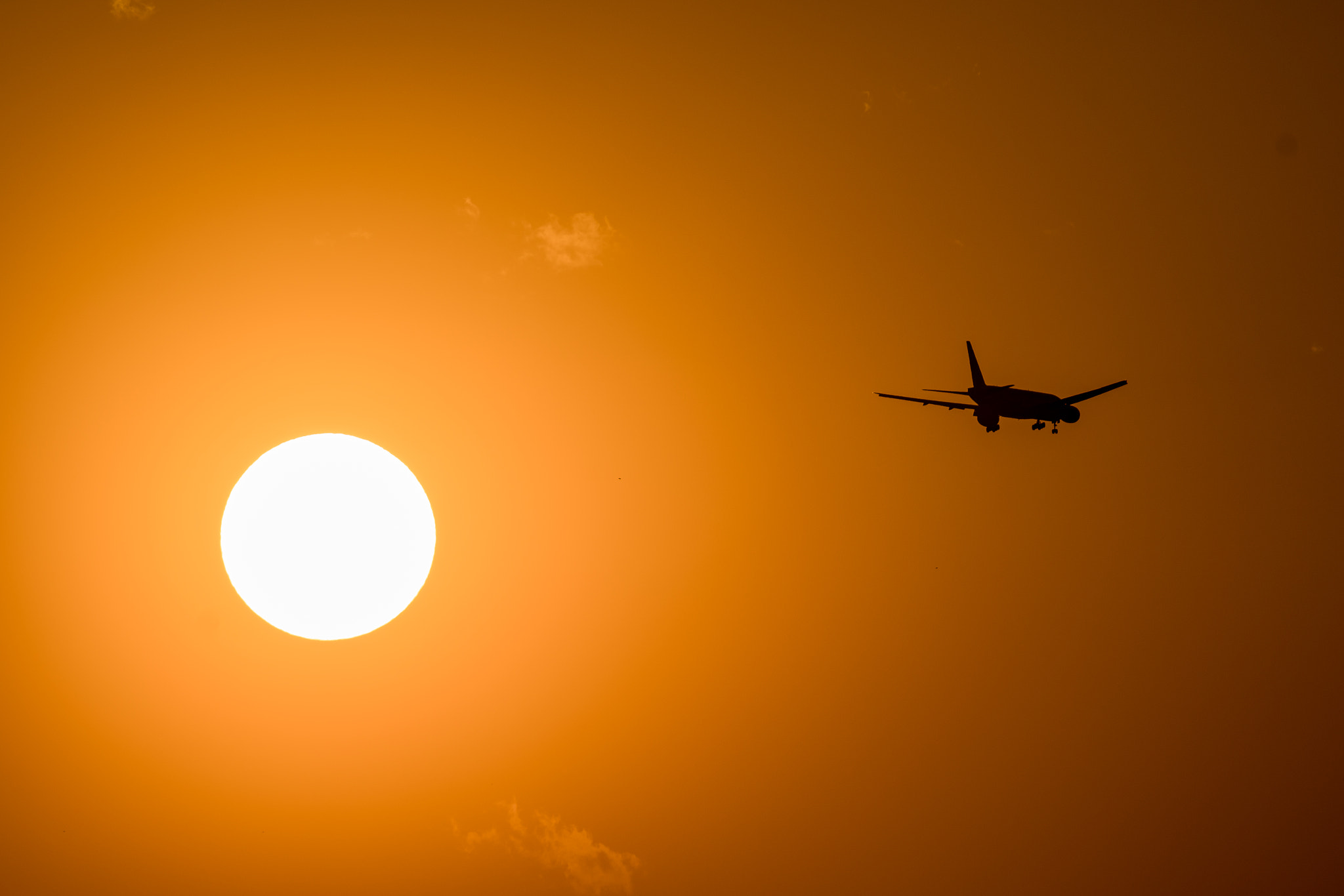 Sony a7R II + Sony FE 70-200mm F2.8 GM OSS sample photo. Sunset and flight photography