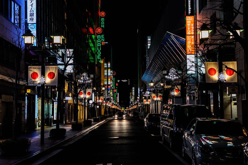 Sony a7 II sample photo. Ginza night photography