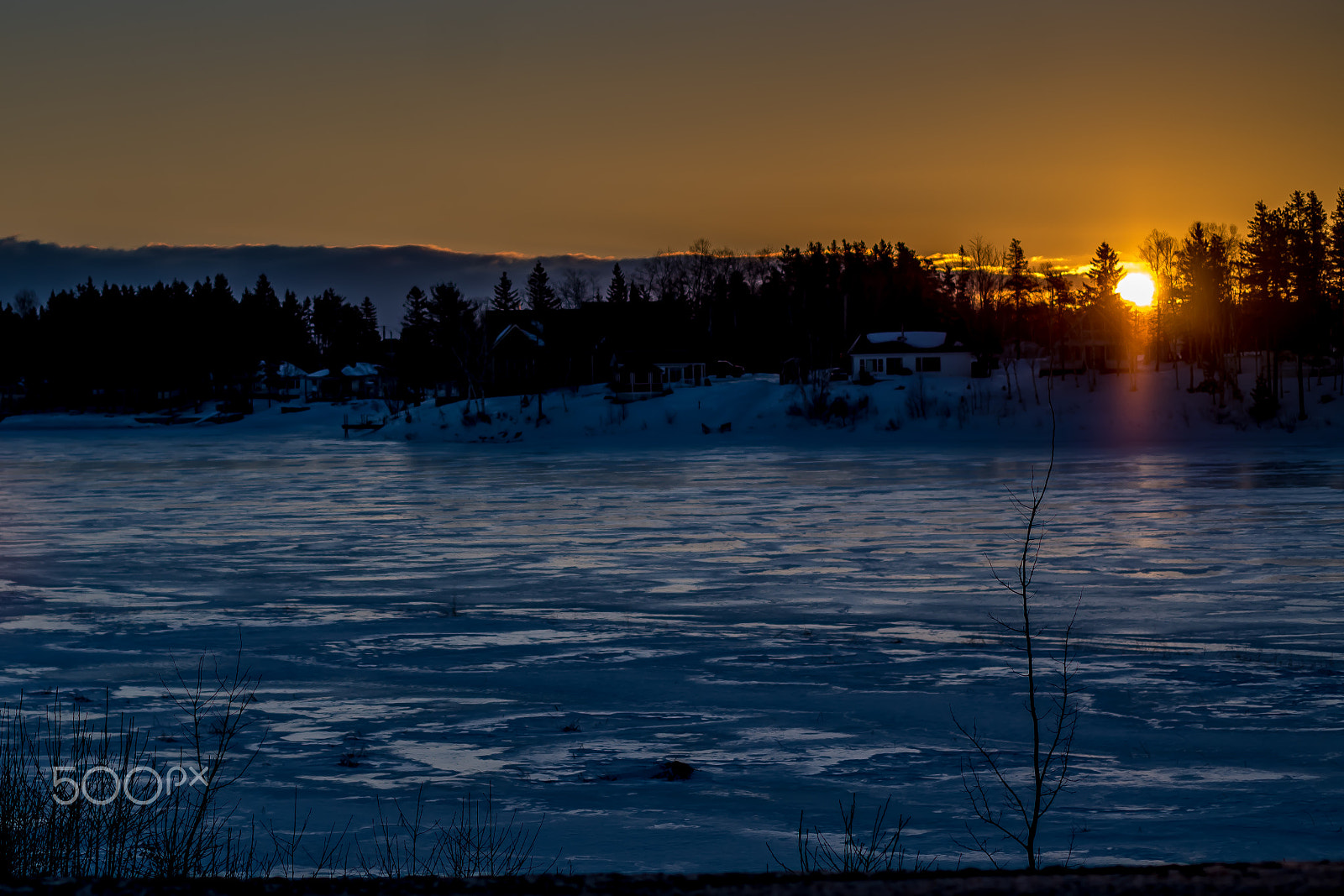 Pentax K-S1 + Pentax smc DA 50mm F1.8 sample photo. Sunrise winter river photography