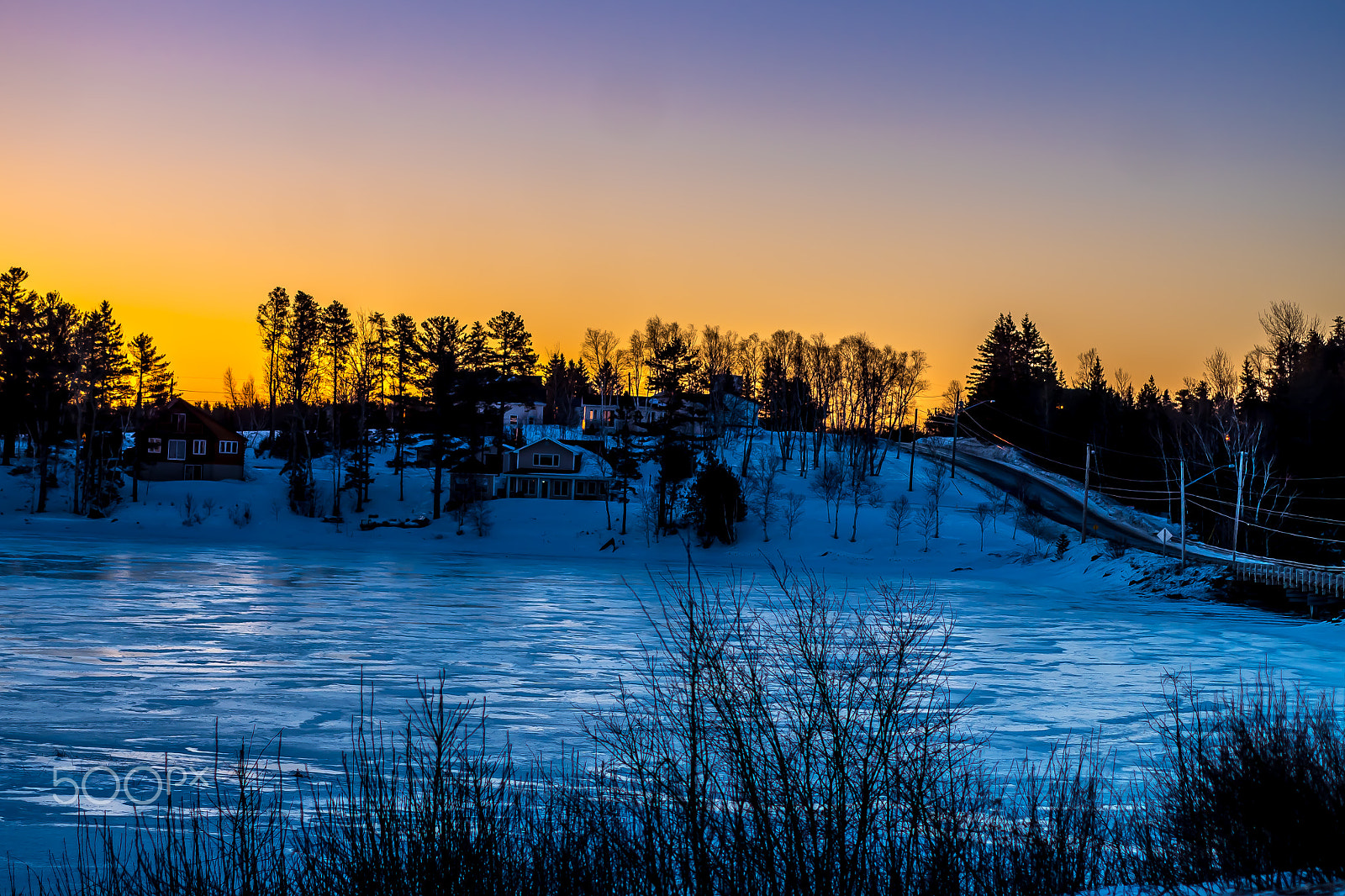 Pentax K-S1 + Pentax smc DA 50mm F1.8 sample photo. Sunrise winter river photography