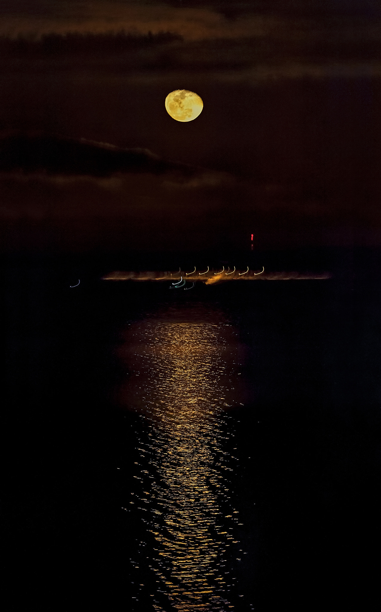 Nikon D700 sample photo. Moon night on kineret photography