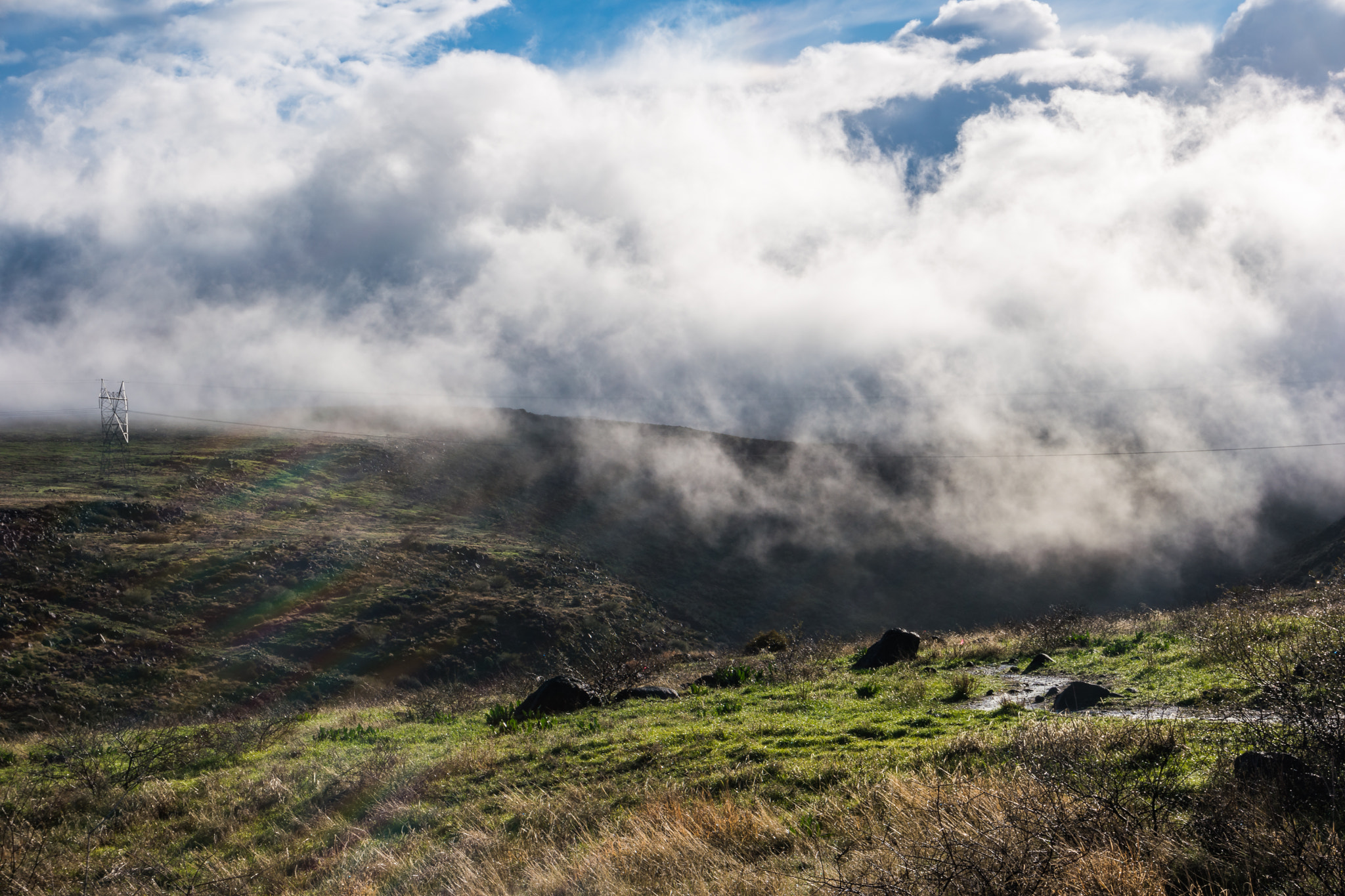 Samsung NX500 sample photo. Fog and meadow photography