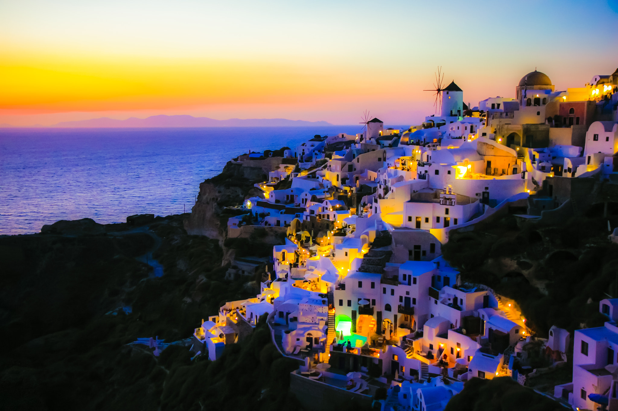Canon EOS 40D sample photo. Dusk of santorini photography