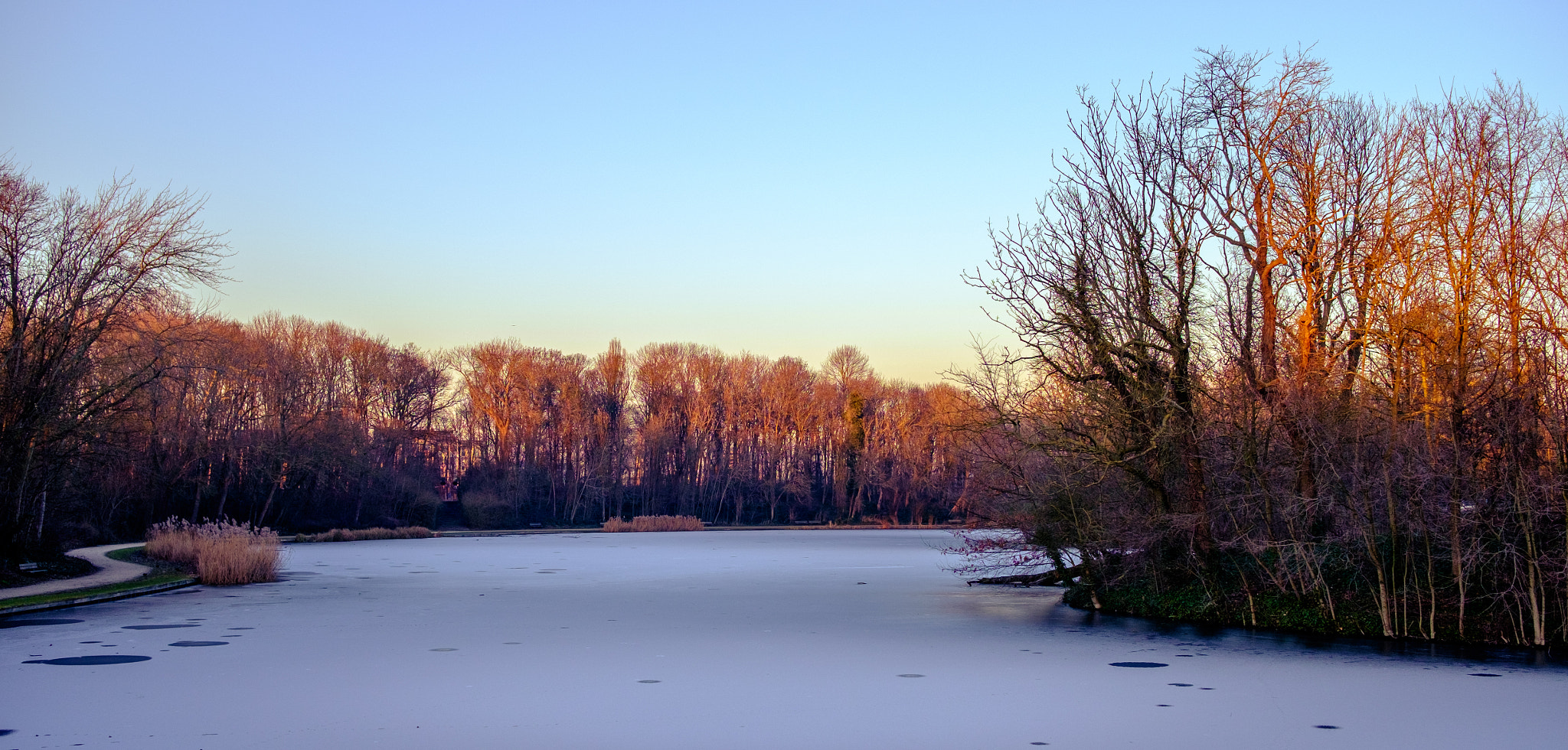 Fujifilm X-T10 + Fujifilm XF 23mm F2 R WR sample photo. Frozen pond photography