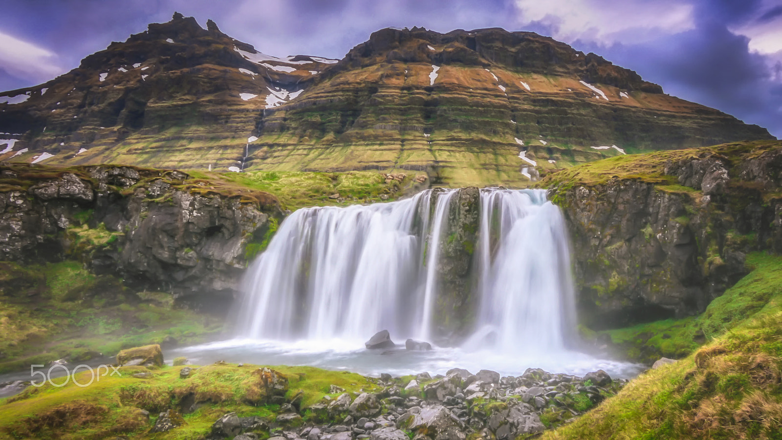 Panasonic Lumix DMC-G5 + Panasonic Lumix G Vario 7-14mm F4 ASPH sample photo. Midnight waterfall photography