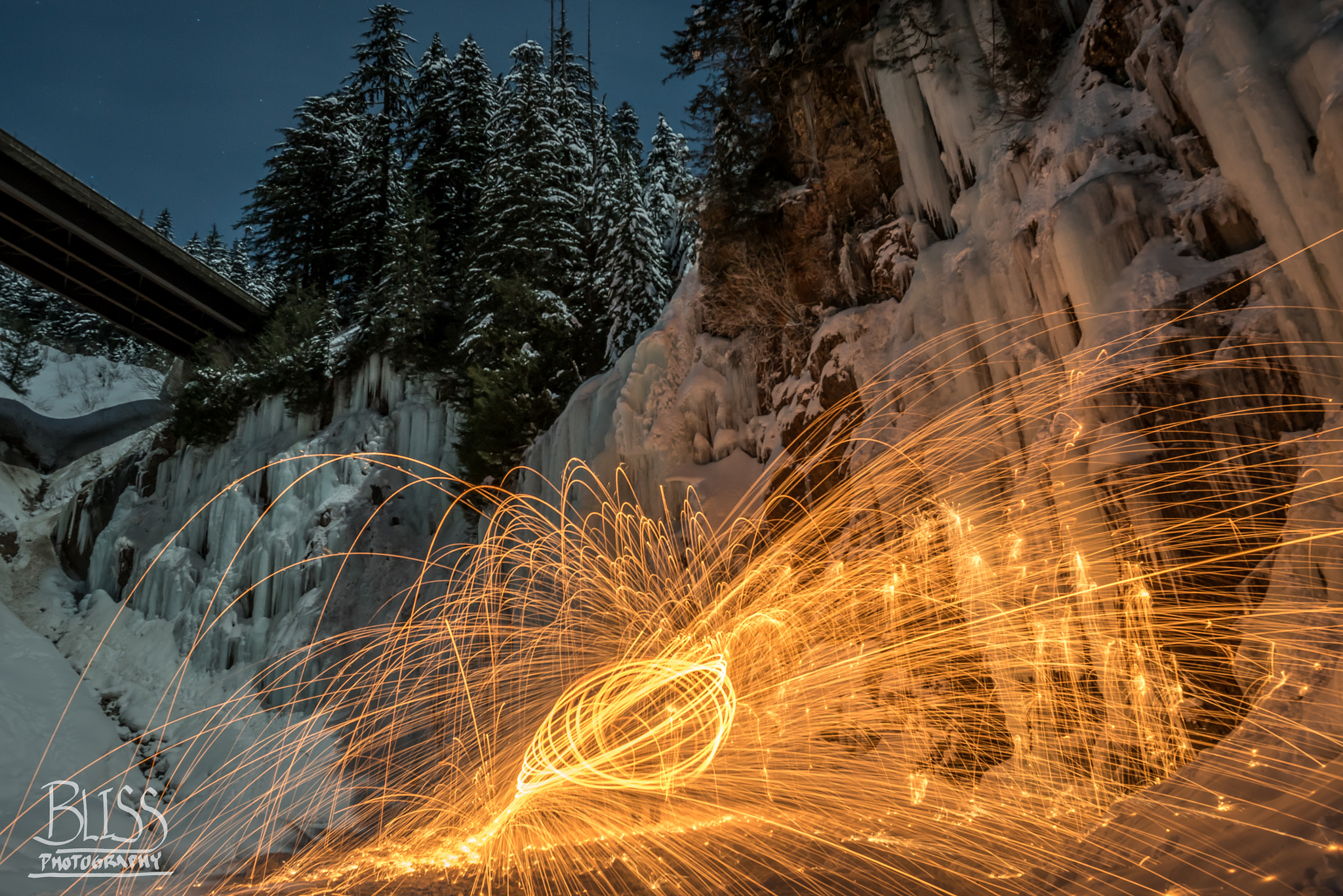 Nikon AF-S Nikkor 24mm F1.8G ED sample photo. Franklin falls on fire photography