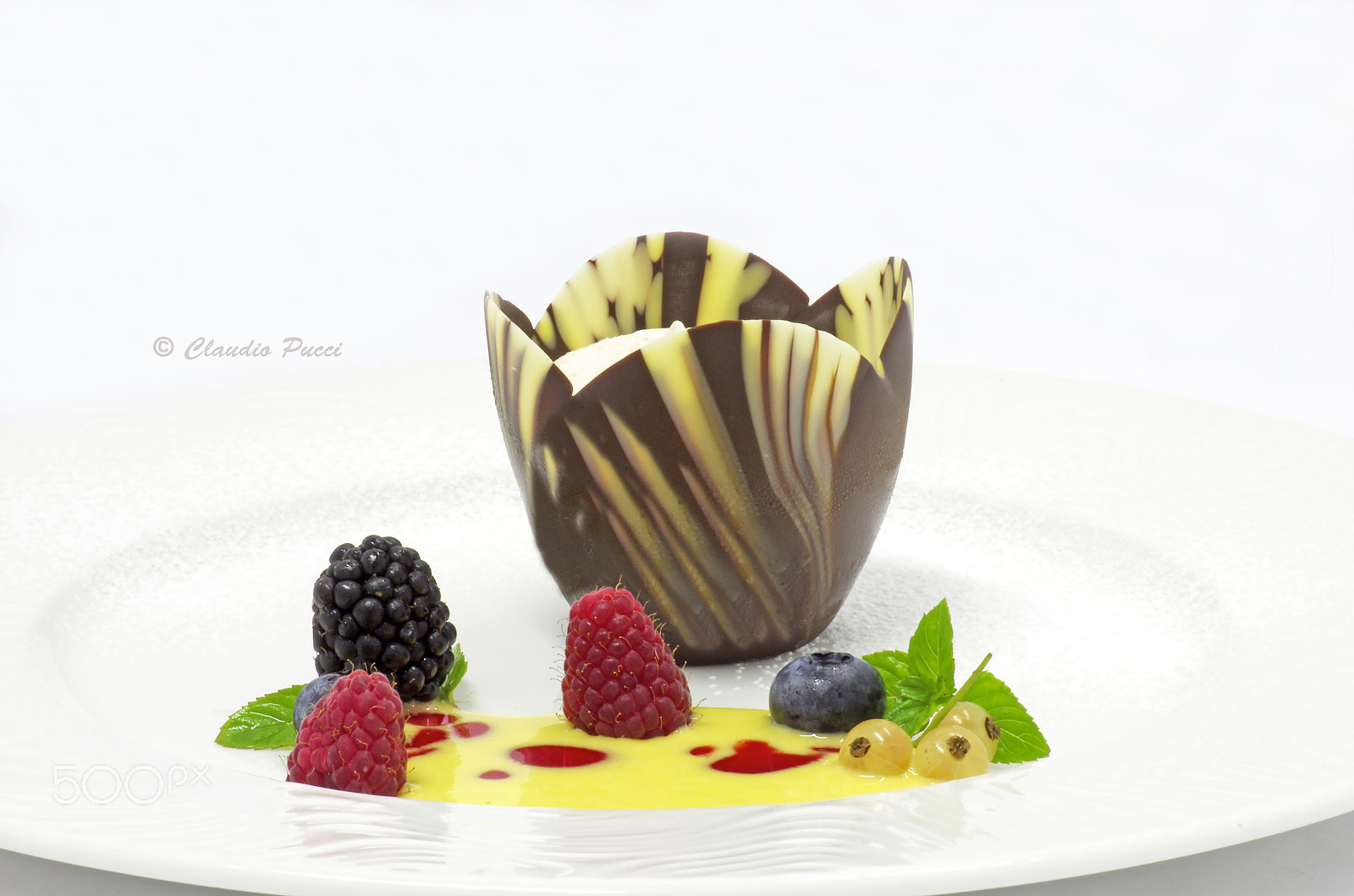 Pentax K-5 sample photo. Chocolate tulip with vanilla parfait and berries photography