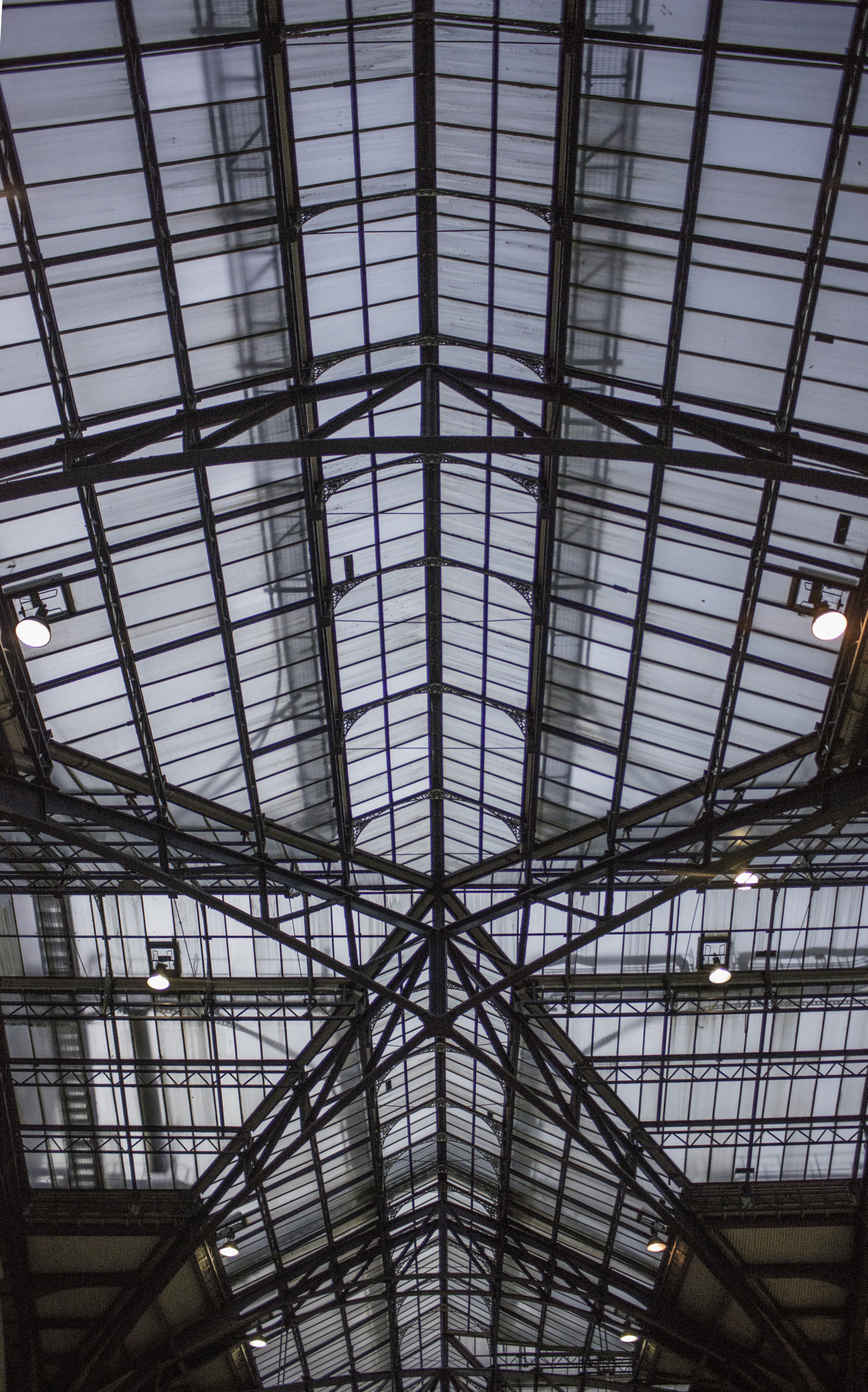 Nikon D800 + Nikon AF Nikkor 28mm F2.8D sample photo. Liverpool street station roof structure photography