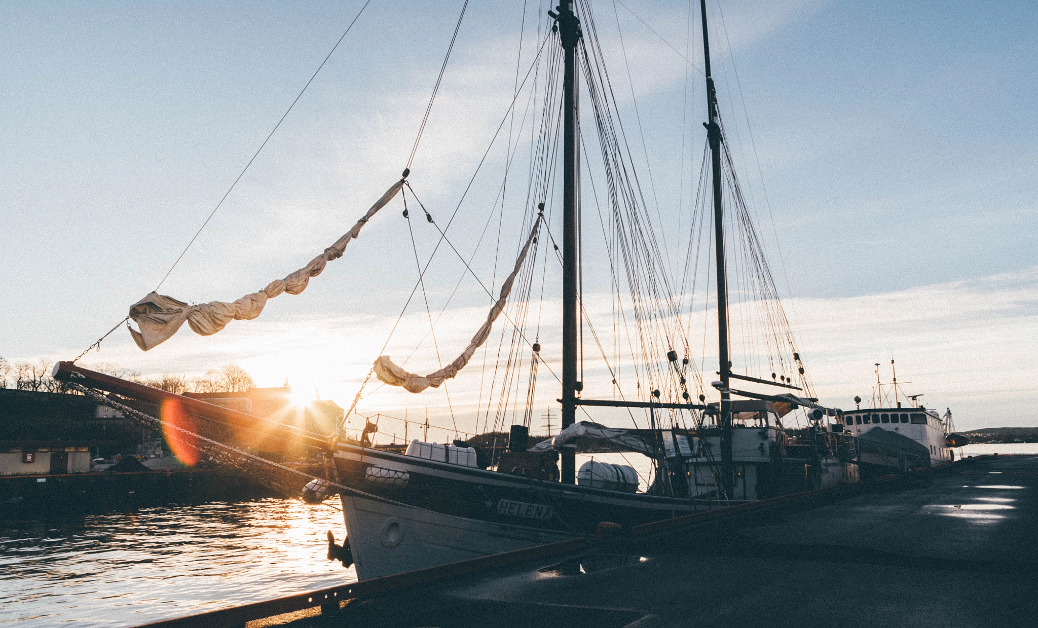 Sony a7S sample photo. Sunrise over oslo havn photography