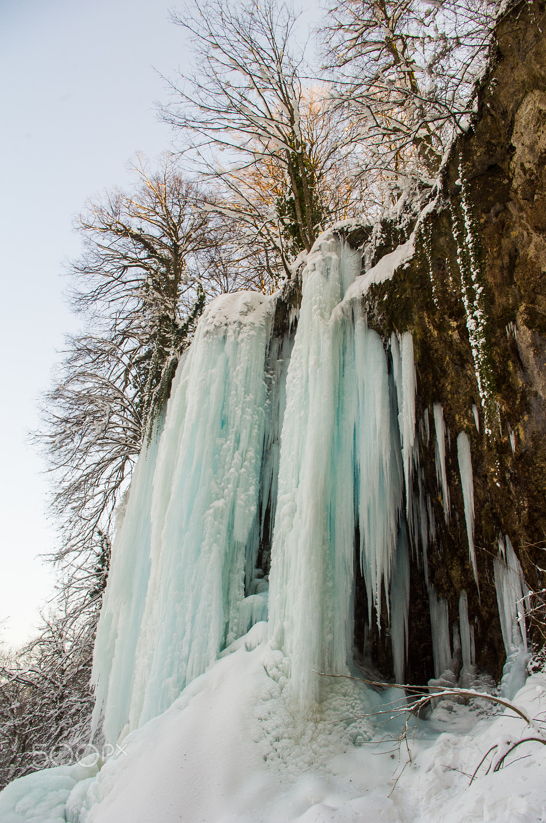 Pentax K-x sample photo. Frozen waterfall, jankovac photography