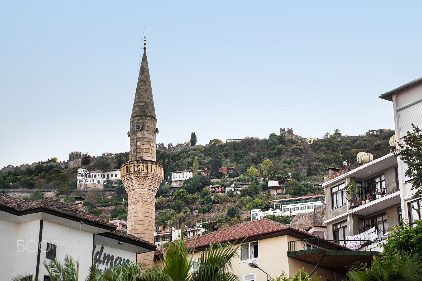 Nikon D700 sample photo. Mosque on the background of alania, turkey september 12, 2013 photography