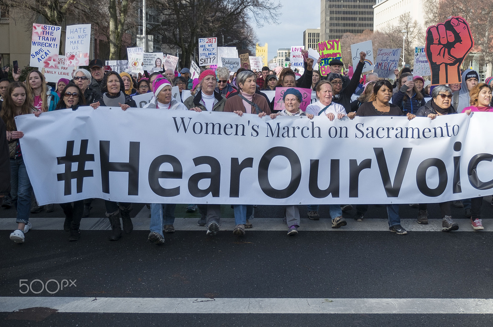 Fujifilm XF 16-55mm F2.8 R LM WR sample photo. Sacramento womens march photography