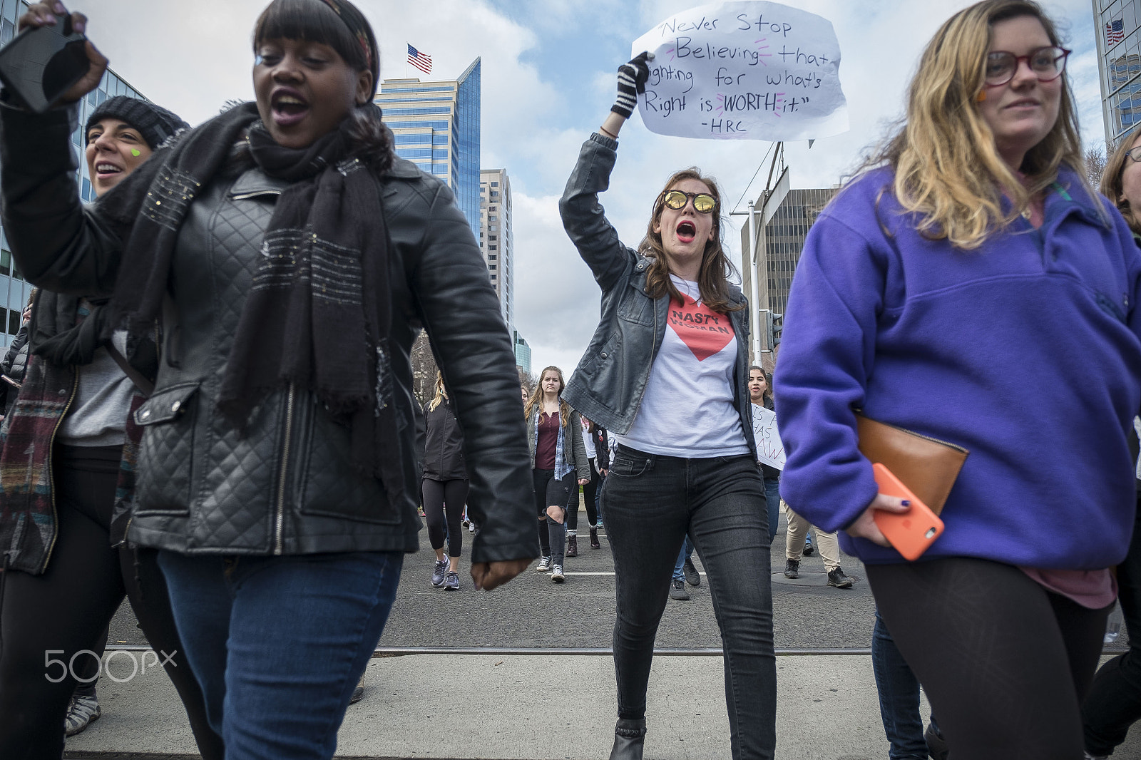 Fujifilm XF 16-55mm F2.8 R LM WR sample photo. Sacramento womens march photography
