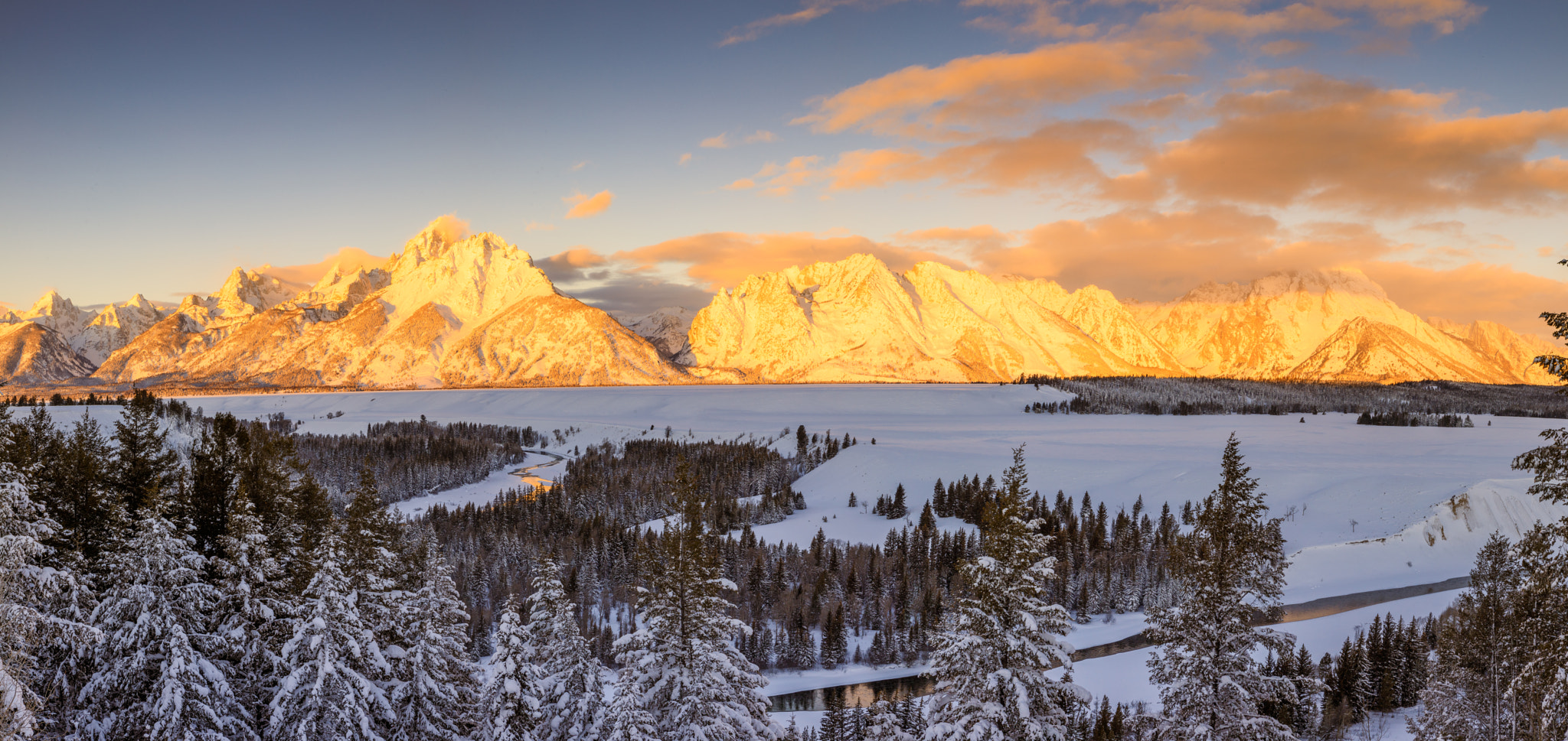 Sigma 24-70mm F2.8 EX DG Macro sample photo. Winter sunrise in grand teton photography