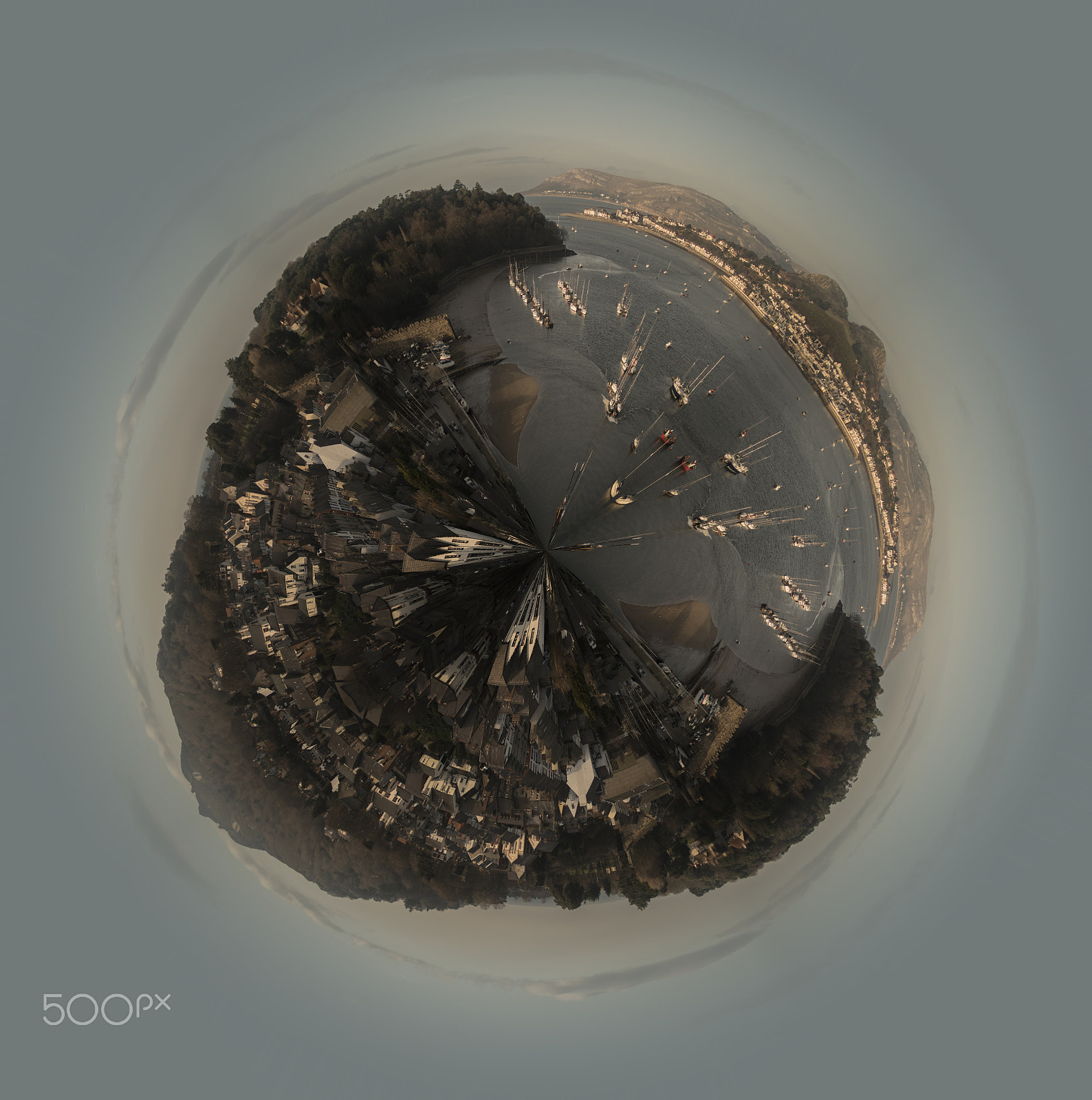 Nikon D5500 sample photo. Conwy - little planet photography