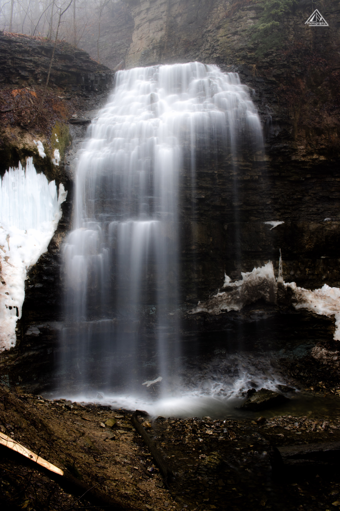 Canon EF-S 24mm F2.8 STM sample photo. Foggy falls photography