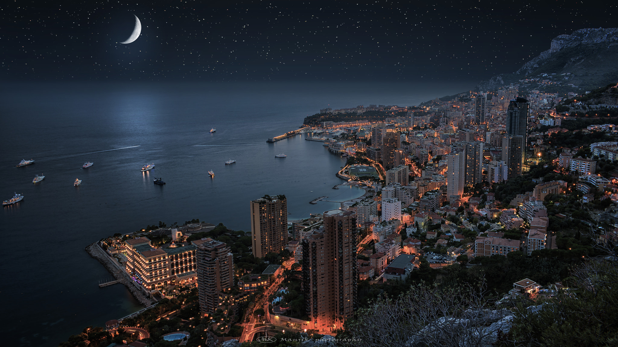 Nikon D810 + Sigma 12-24mm F4.5-5.6 II DG HSM sample photo. Monaco by night photography