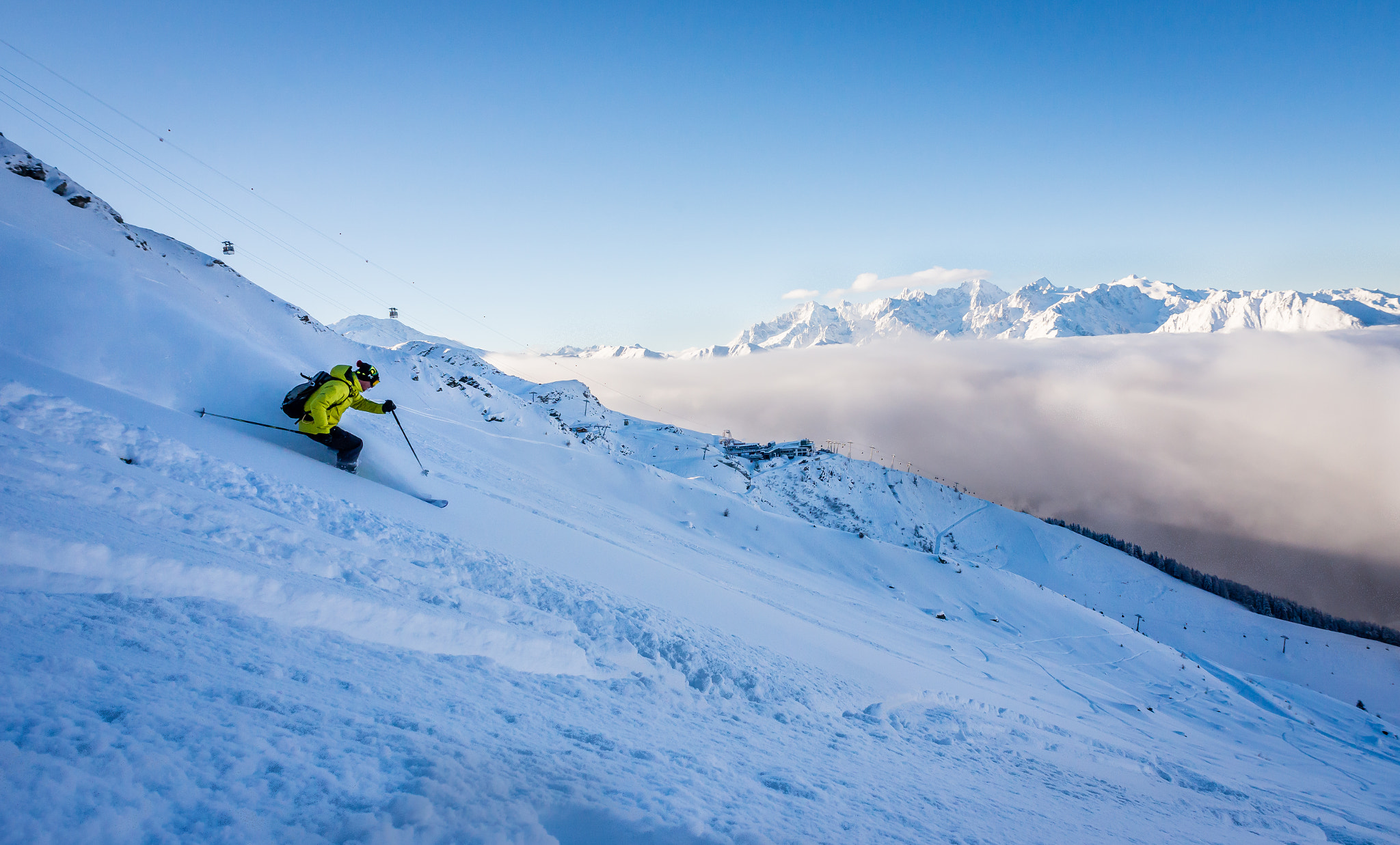 AF Nikkor 20mm f/2.8 sample photo. Verbier powder day photography