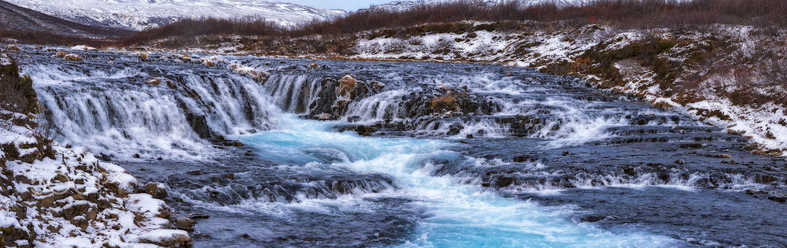 Nikon D90 + Nikon AF-S Nikkor 85mm F1.4G sample photo. Bruarfoss panorama photography