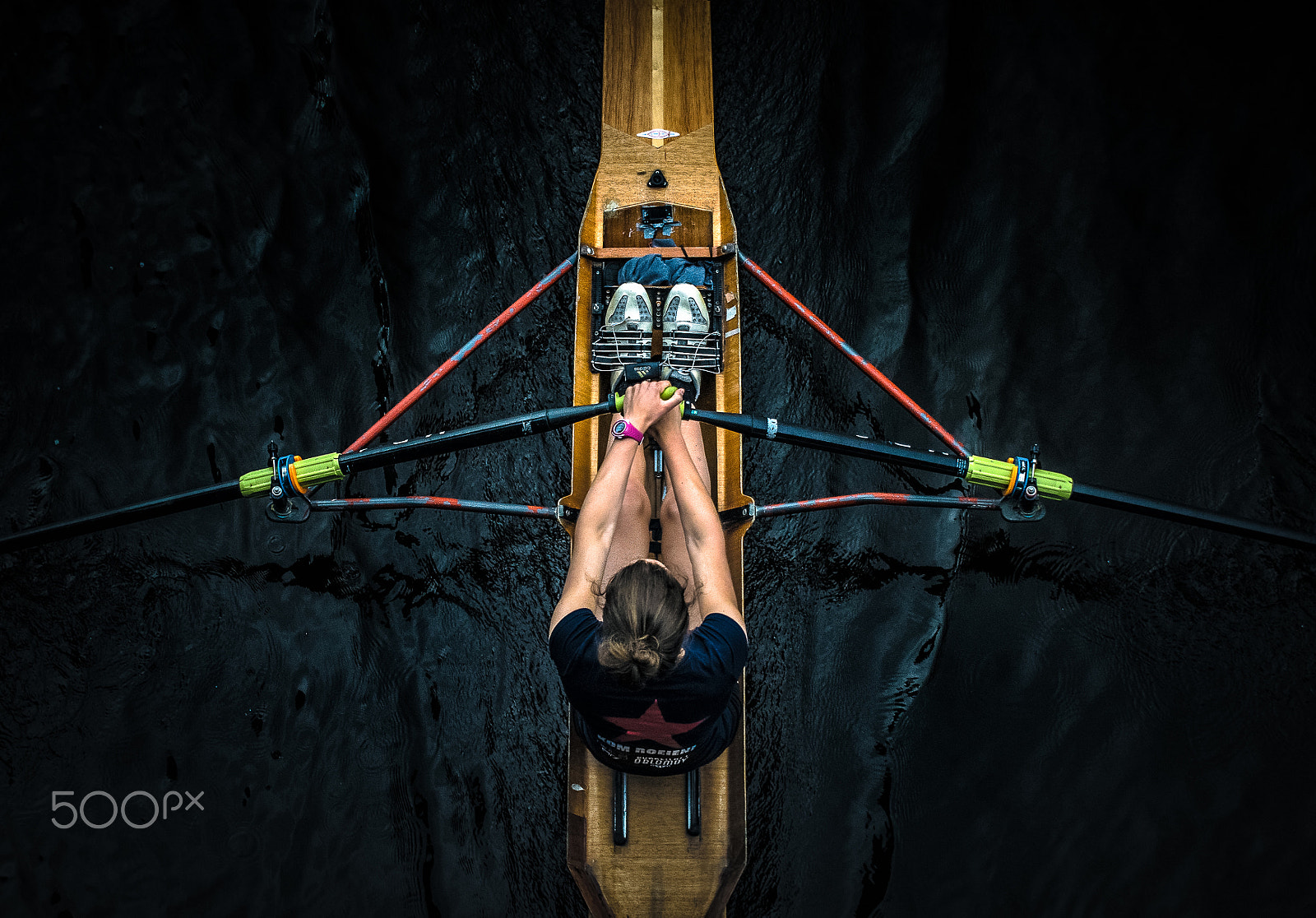 Nikon D5300 + Sigma 50-500mm F4-6.3 EX APO RF HSM sample photo. Rowing from a above photography