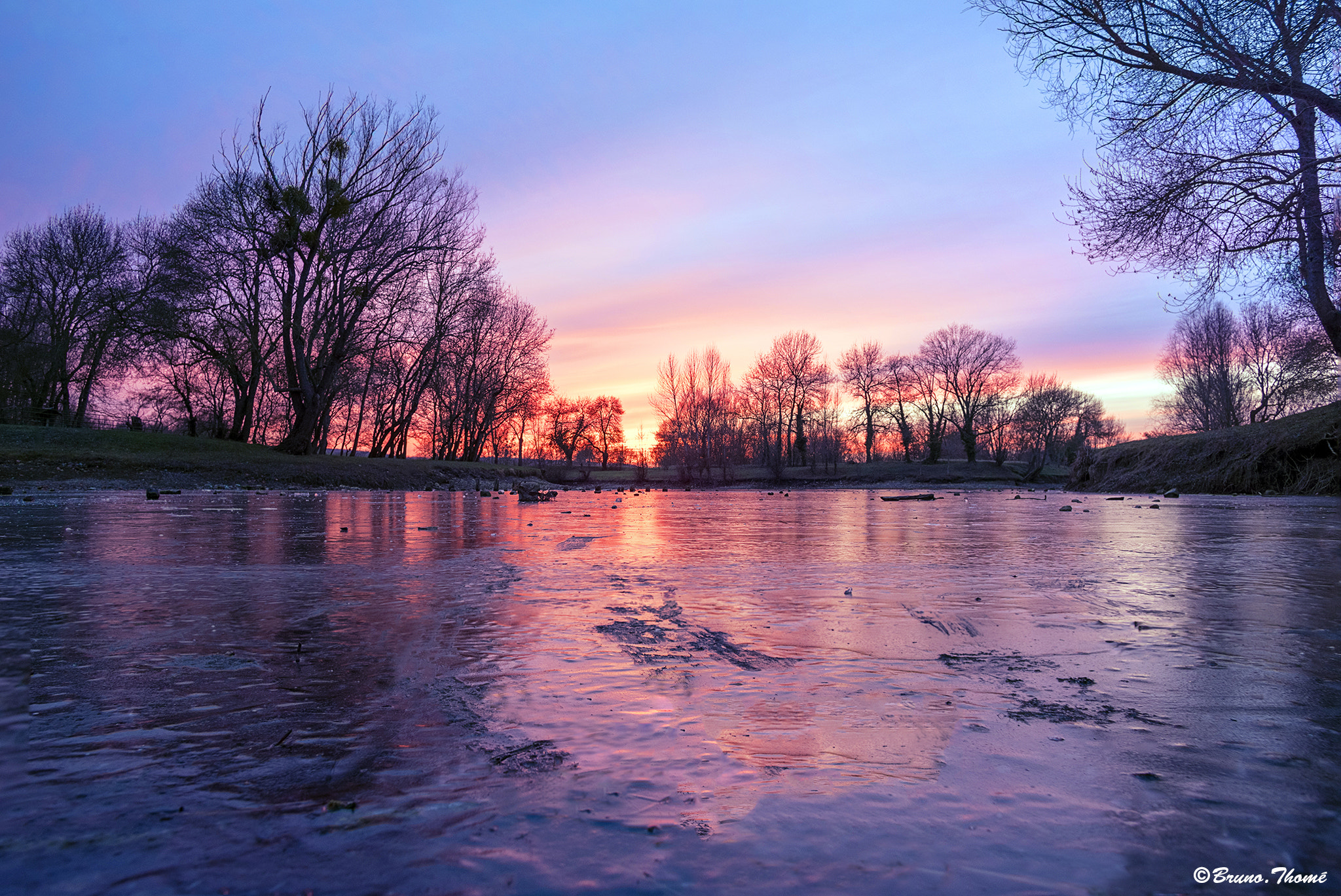 Pentax K-1 sample photo. Sunset on ice photography