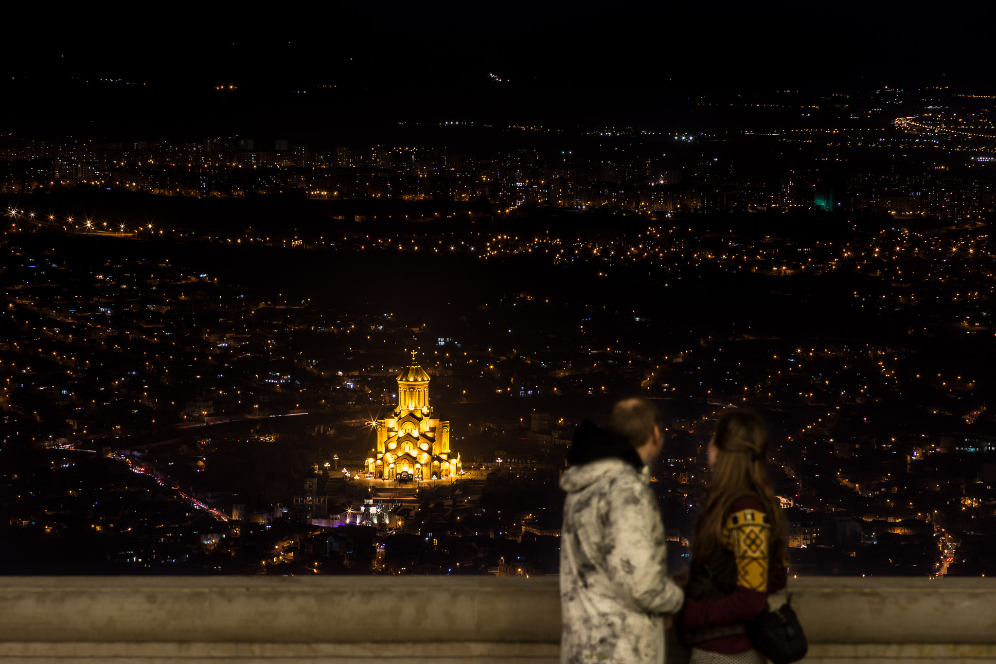 Nikon D7100 + Sigma 85mm F1.4 EX DG HSM sample photo. Night tbilisi photography