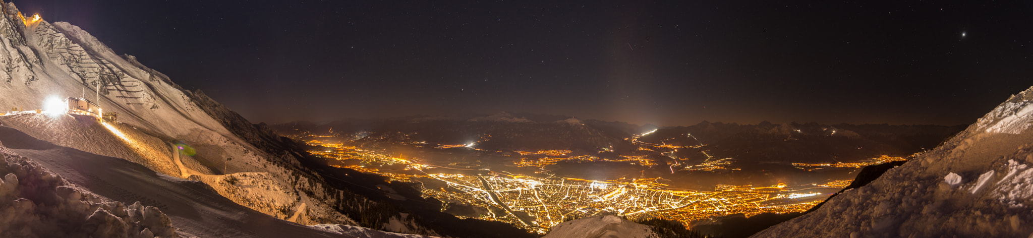 Sony SLT-A58 + 20mm F2.8 sample photo. Night-time panorama photography