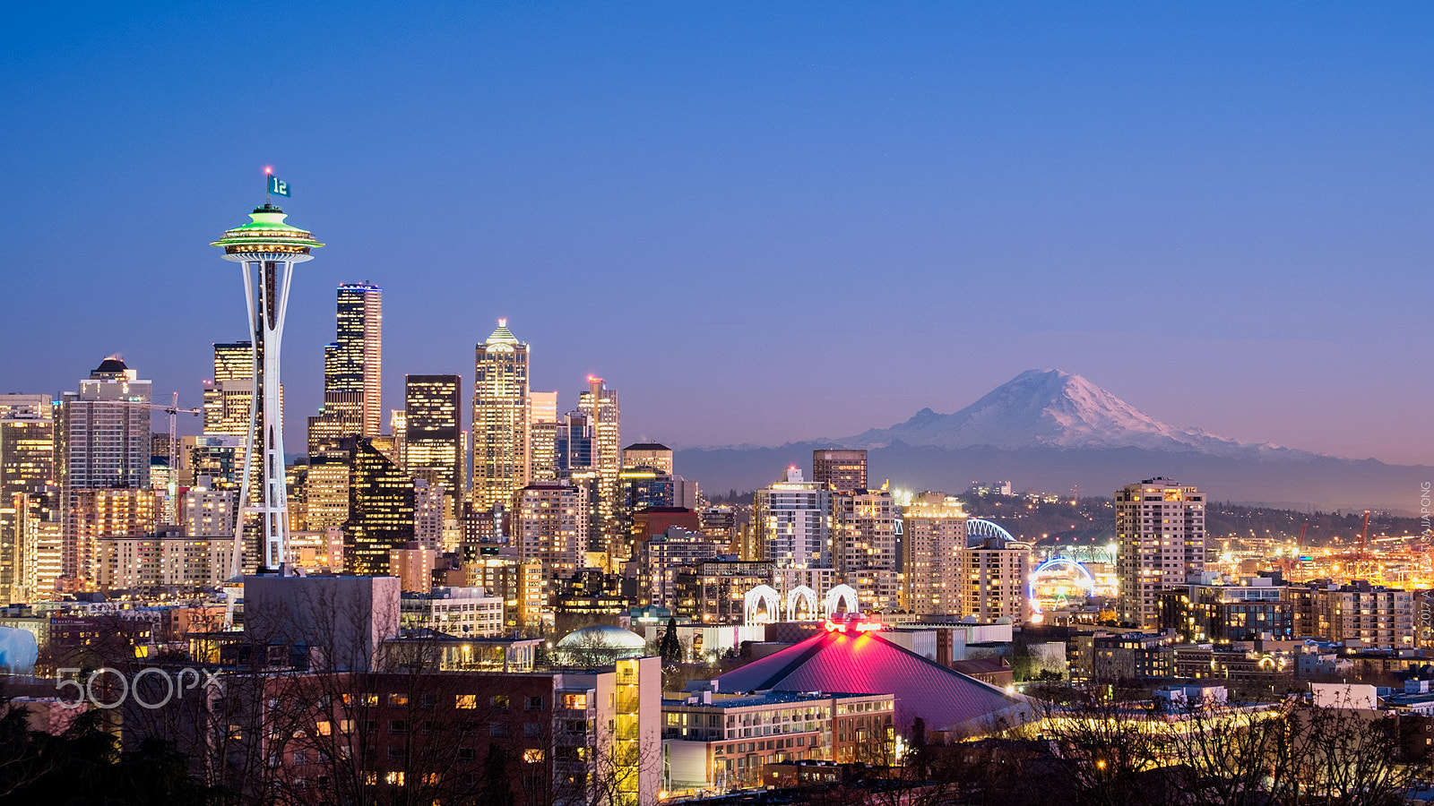 Fujifilm X-E1 + Fujifilm XF 55-200mm F3.5-4.8 R LM OIS sample photo. Downtown seattle from queen anne hill photography