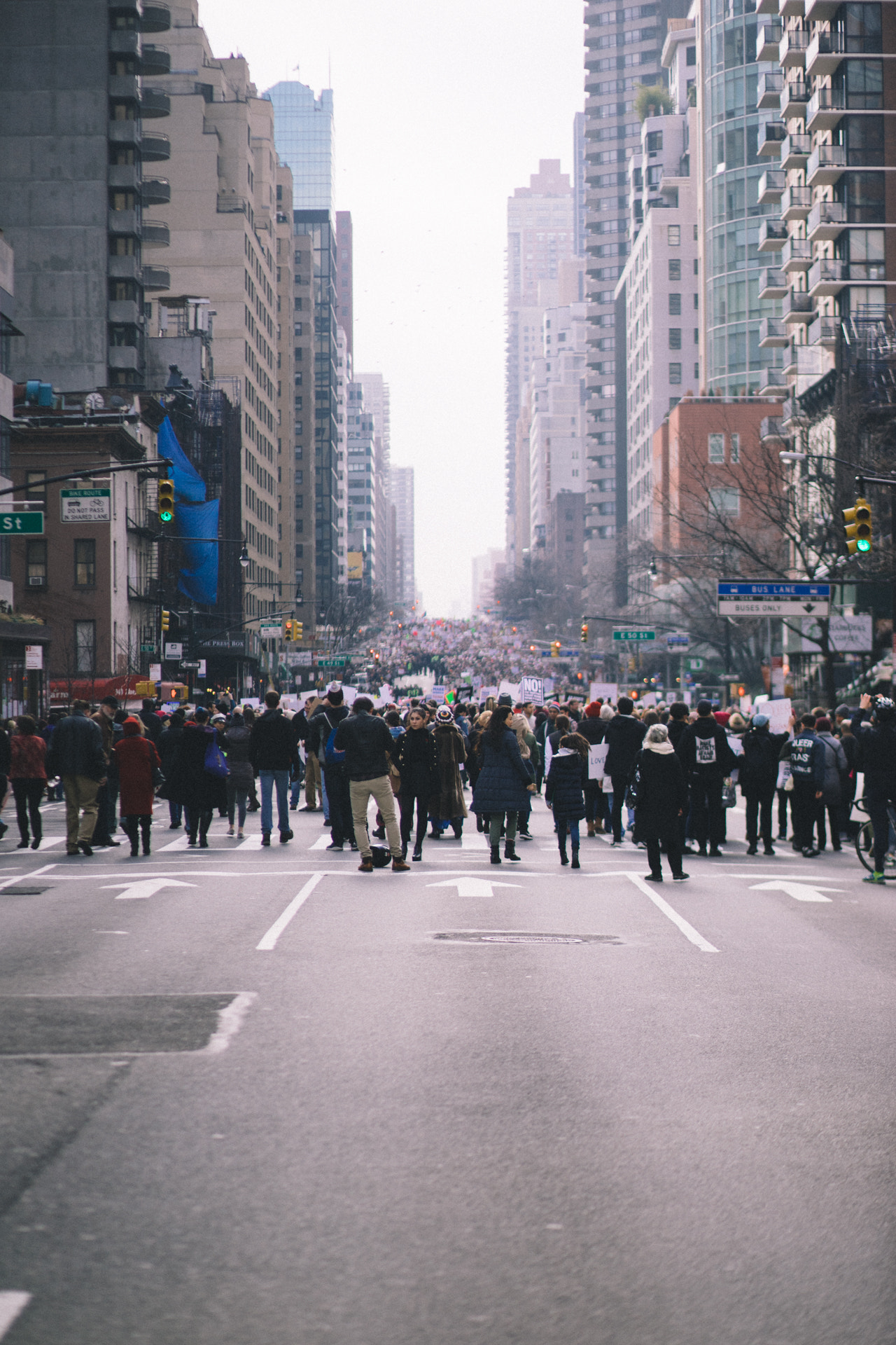 Sony a7 II + Canon EF 85mm F1.8 USM sample photo. Women's march nyc photography