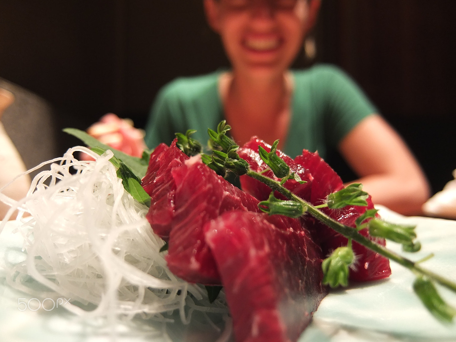 Fujifilm XF1 sample photo. Whale sashimi, tokyo photography