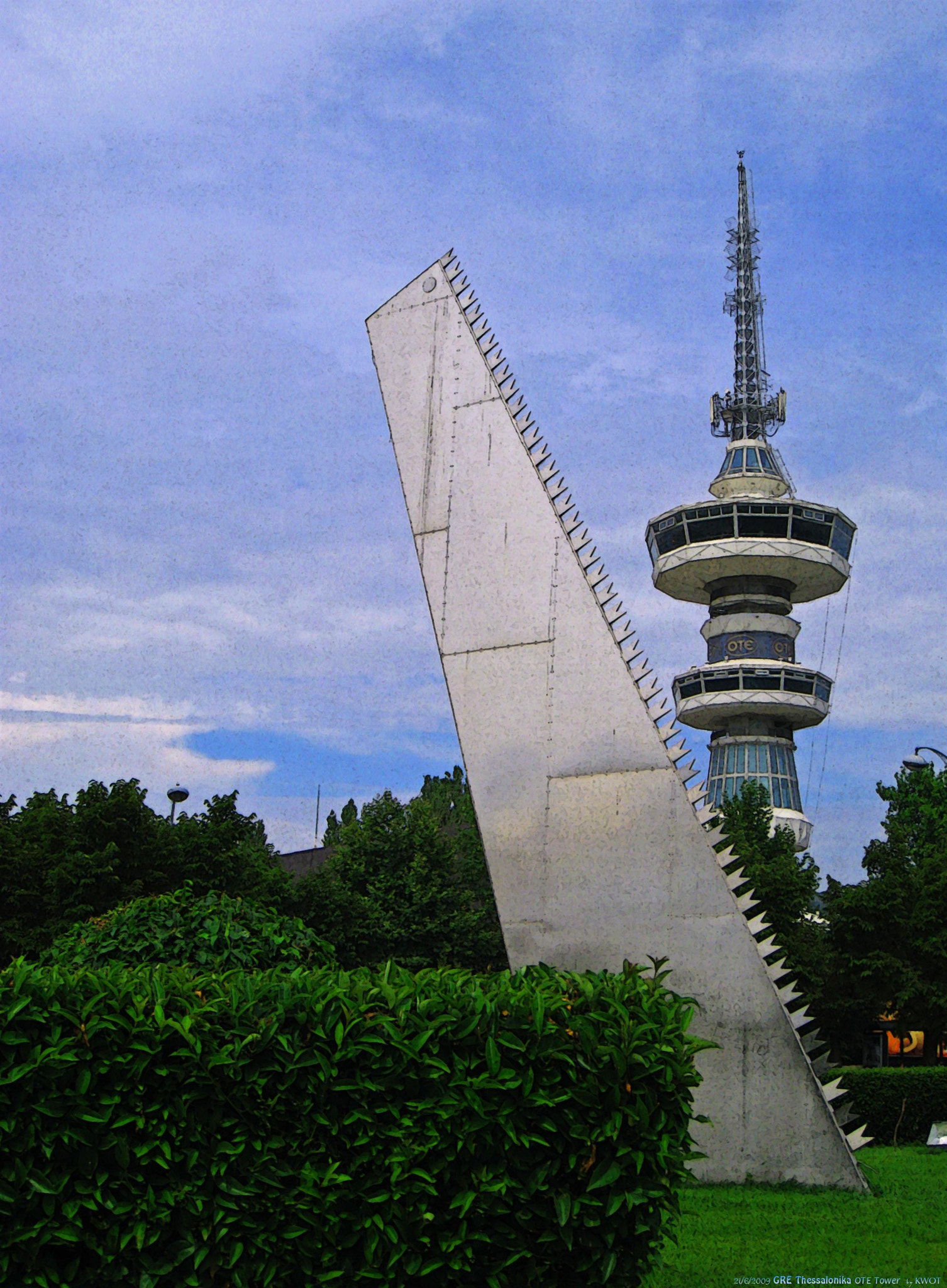 Canon DIGITAL IXUS 860 IS sample photo. Gre salonika [tower with teeth] jun 2009 by kwot photography