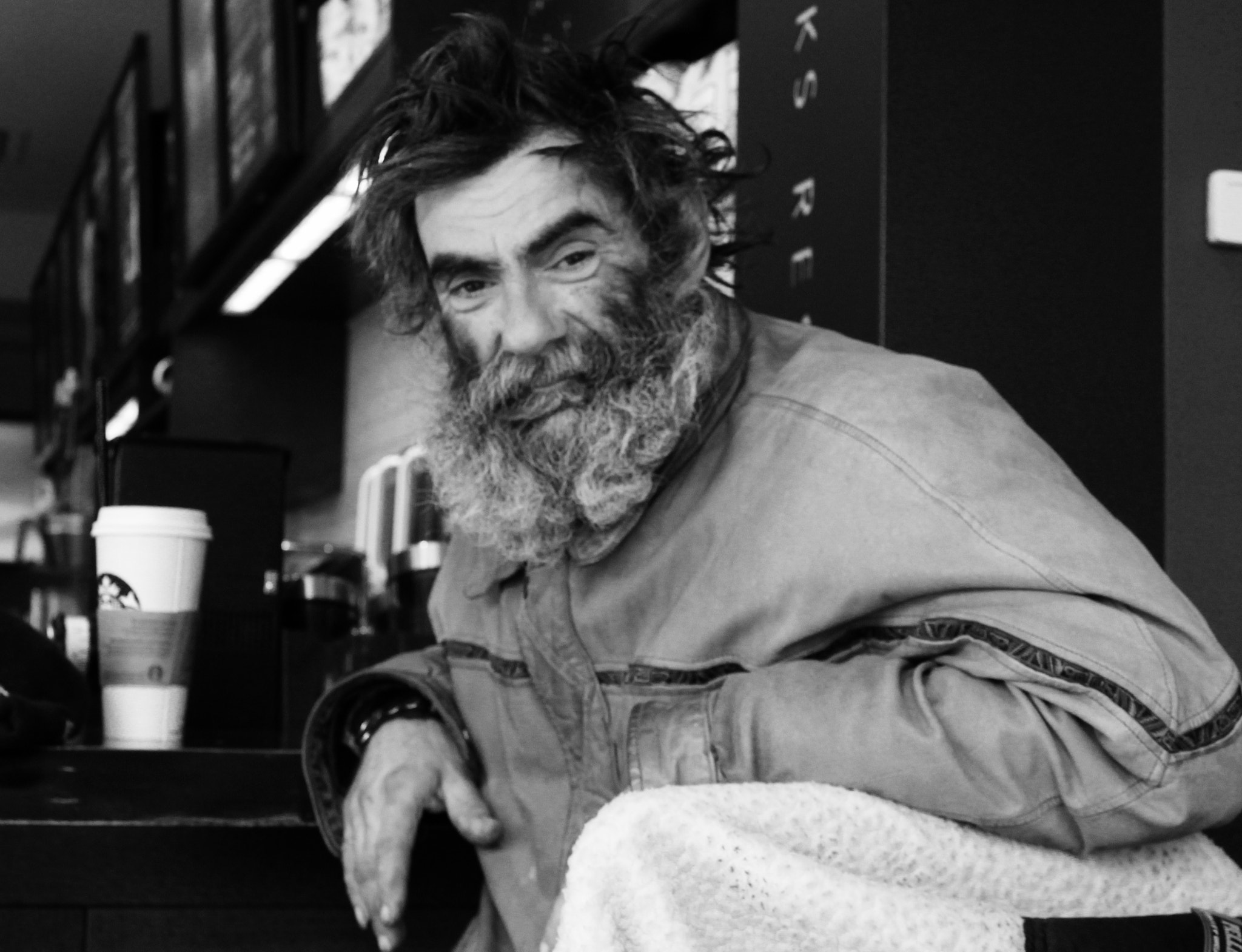 Canon EF-S 18-55mm F3.5-5.6 IS sample photo. Gilles, a homeless man white a fabulous and terrifying life. good moment with him photography