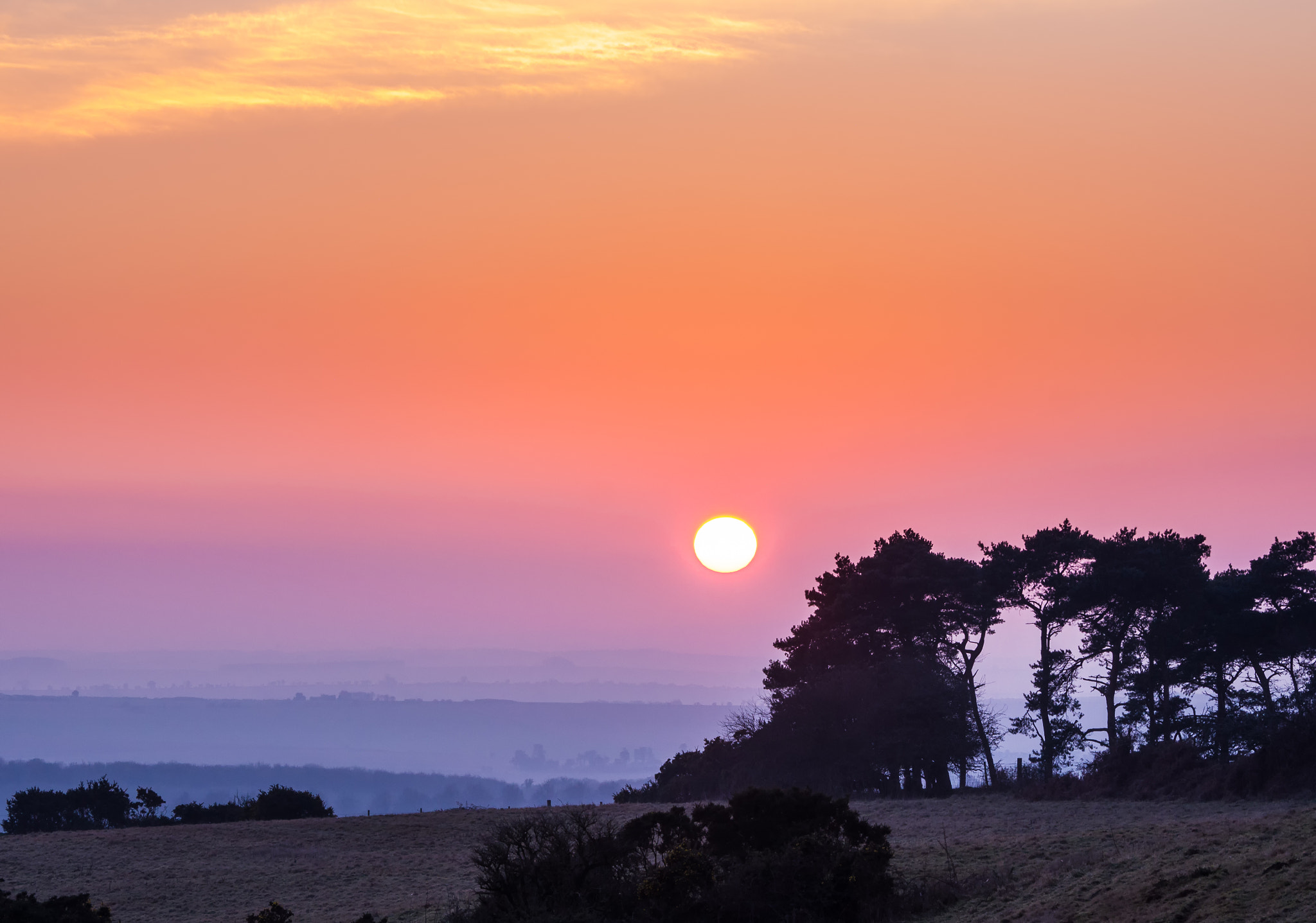 Panasonic Lumix DMC-GH3 + Panasonic Lumix G Vario 45-200mm F4-5.6 OIS sample photo. Sunset, penbury knoll, dorset photography