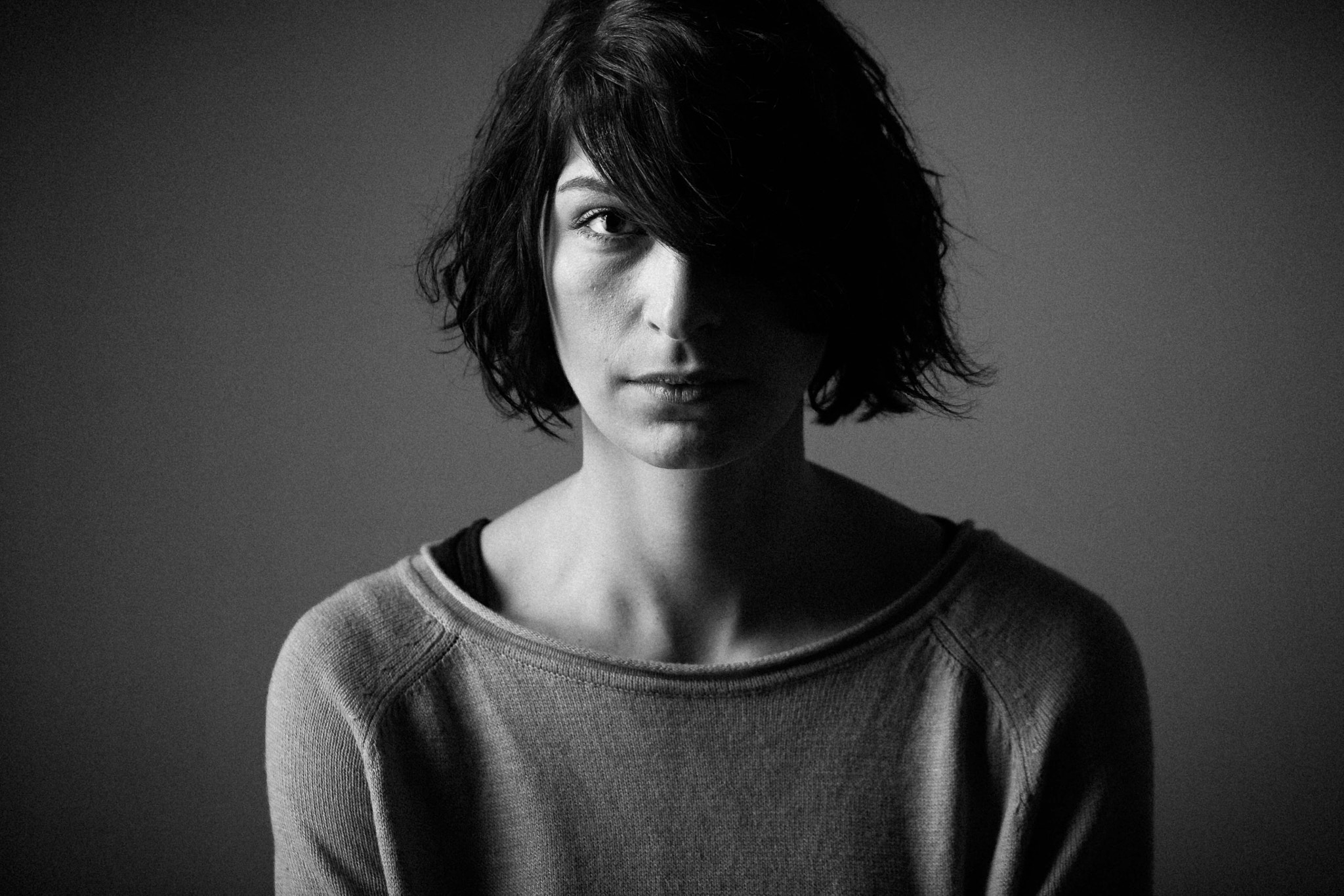 Sigma 105mm F2.8 EX DG OS HSM sample photo. Fine art black & white portrait alicja photography