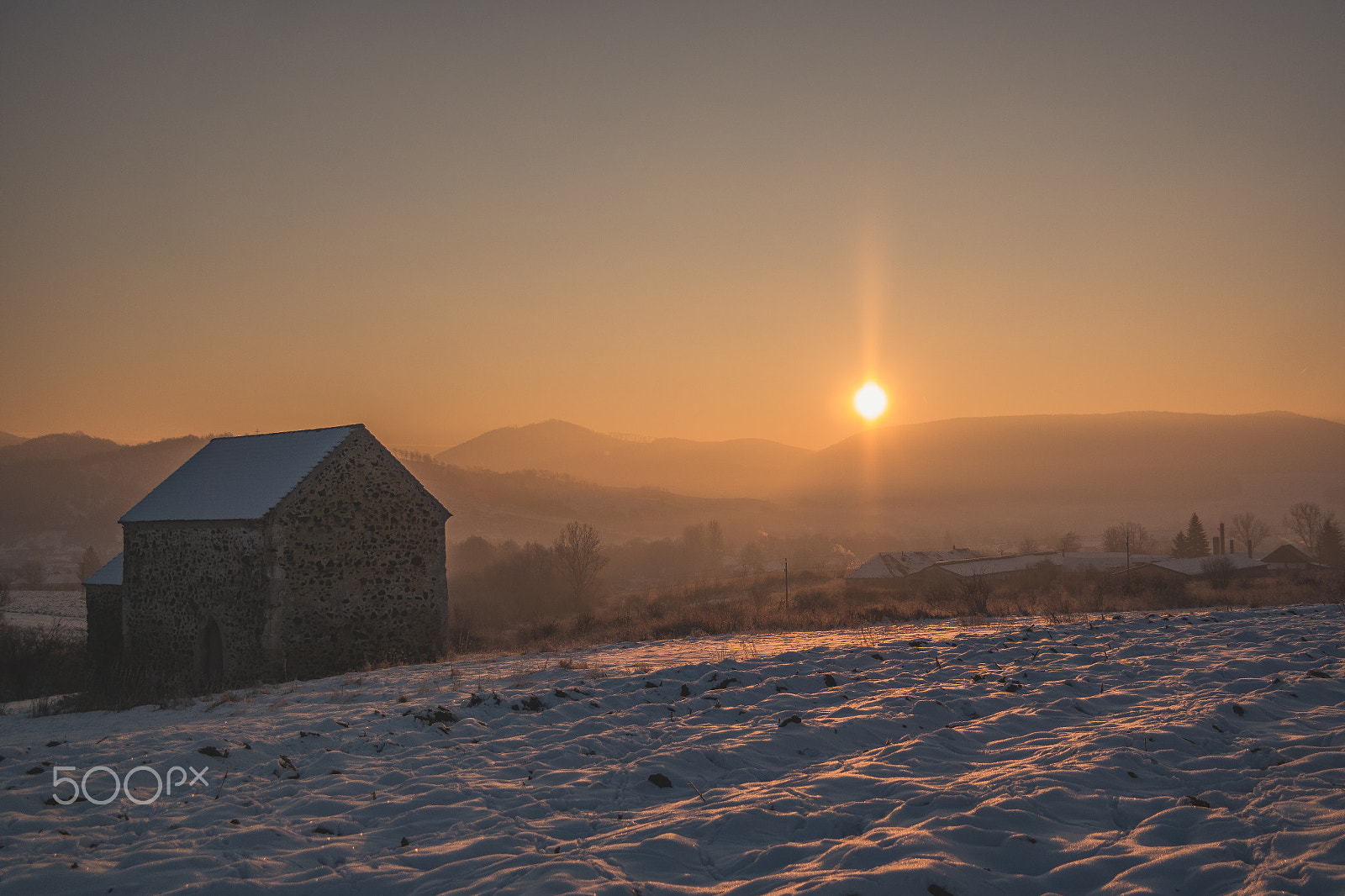 Samsung NX30 + Samsung NX 18-55mm F3.5-5.6 OIS sample photo. Sunrise with an old church photography