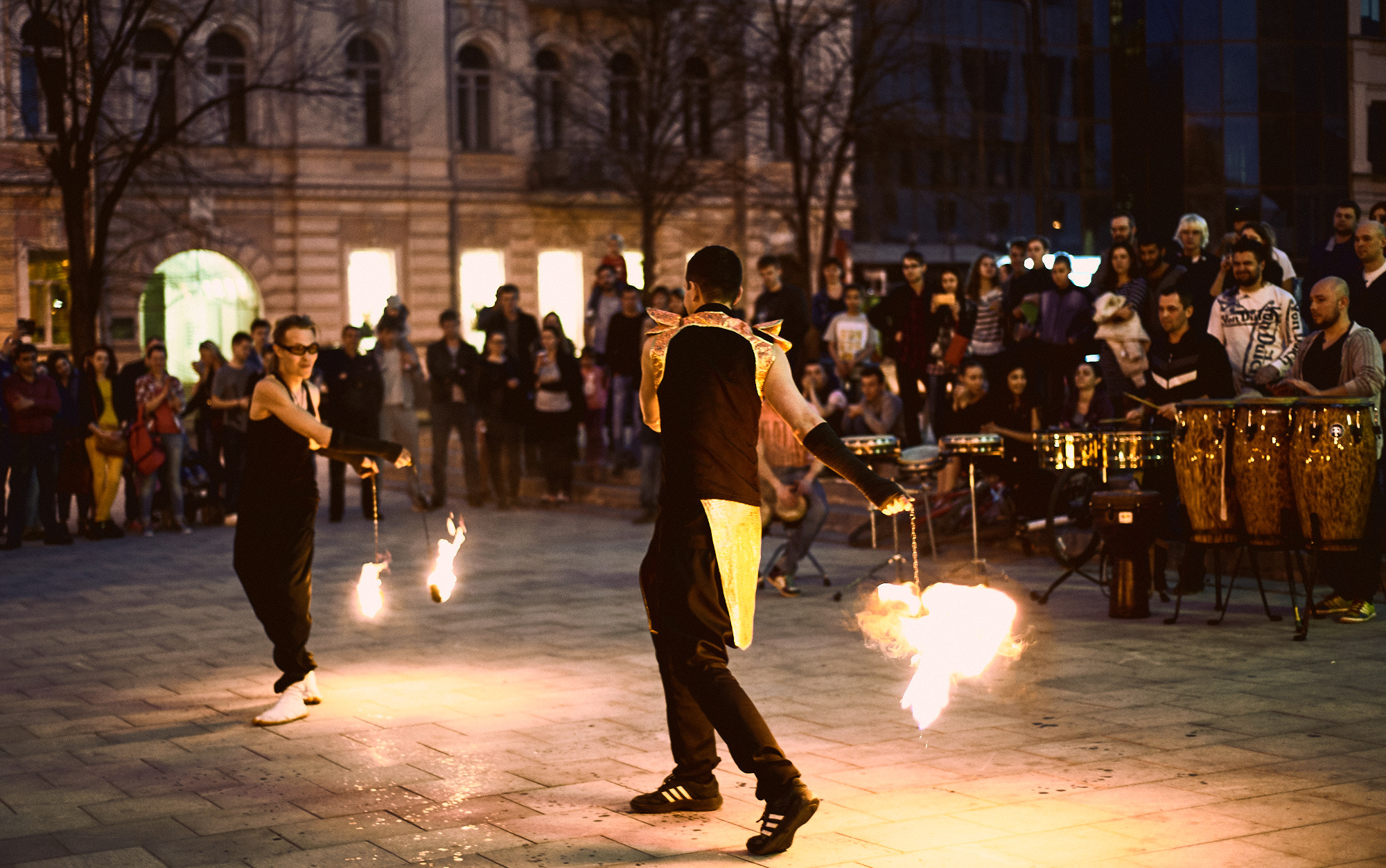 Nikon AF Nikkor 50mm F1.8D sample photo. Fire show photography