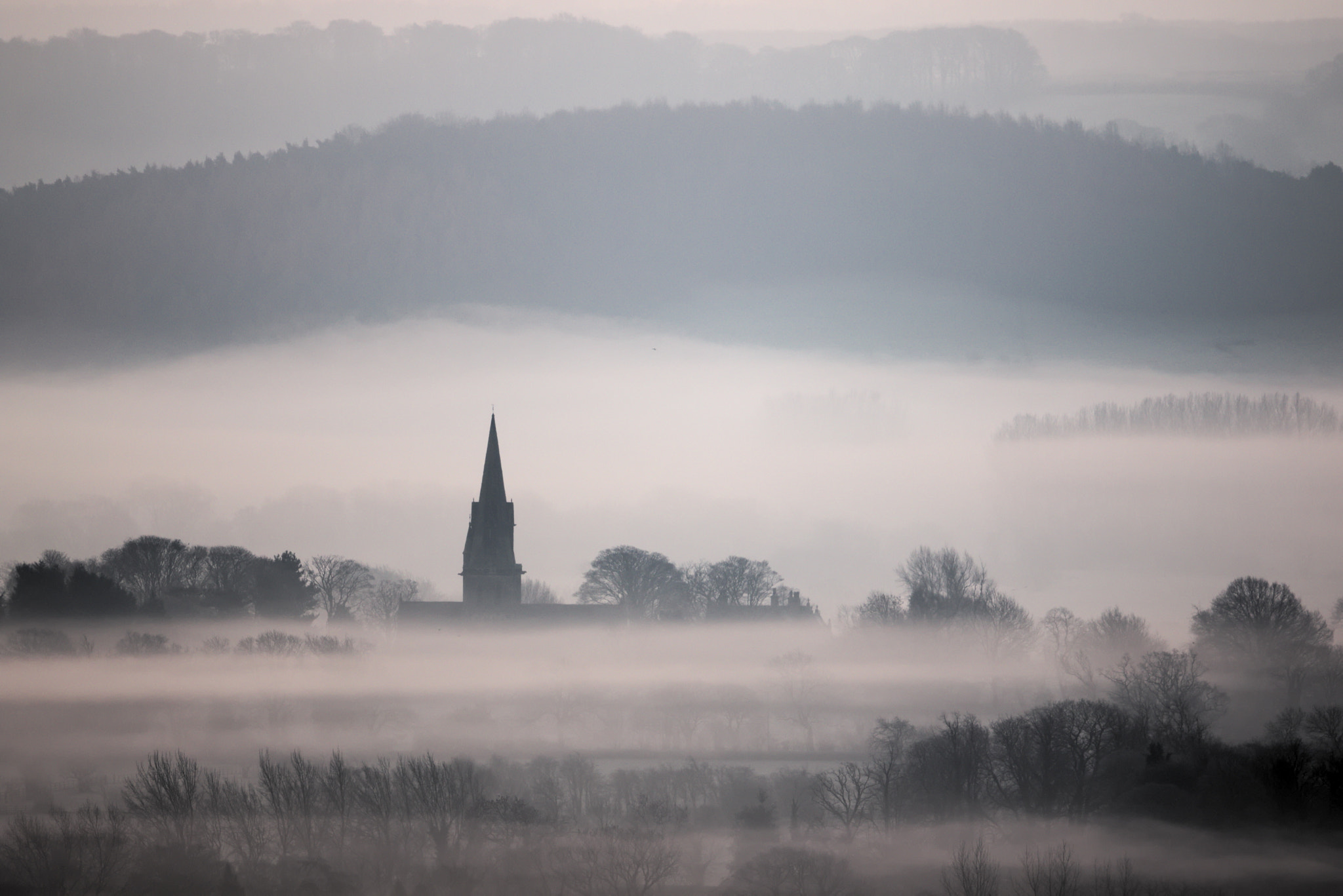Canon EOS 7D Mark II + Canon EF 300mm F2.8L IS USM sample photo. Church in the mist ii photography
