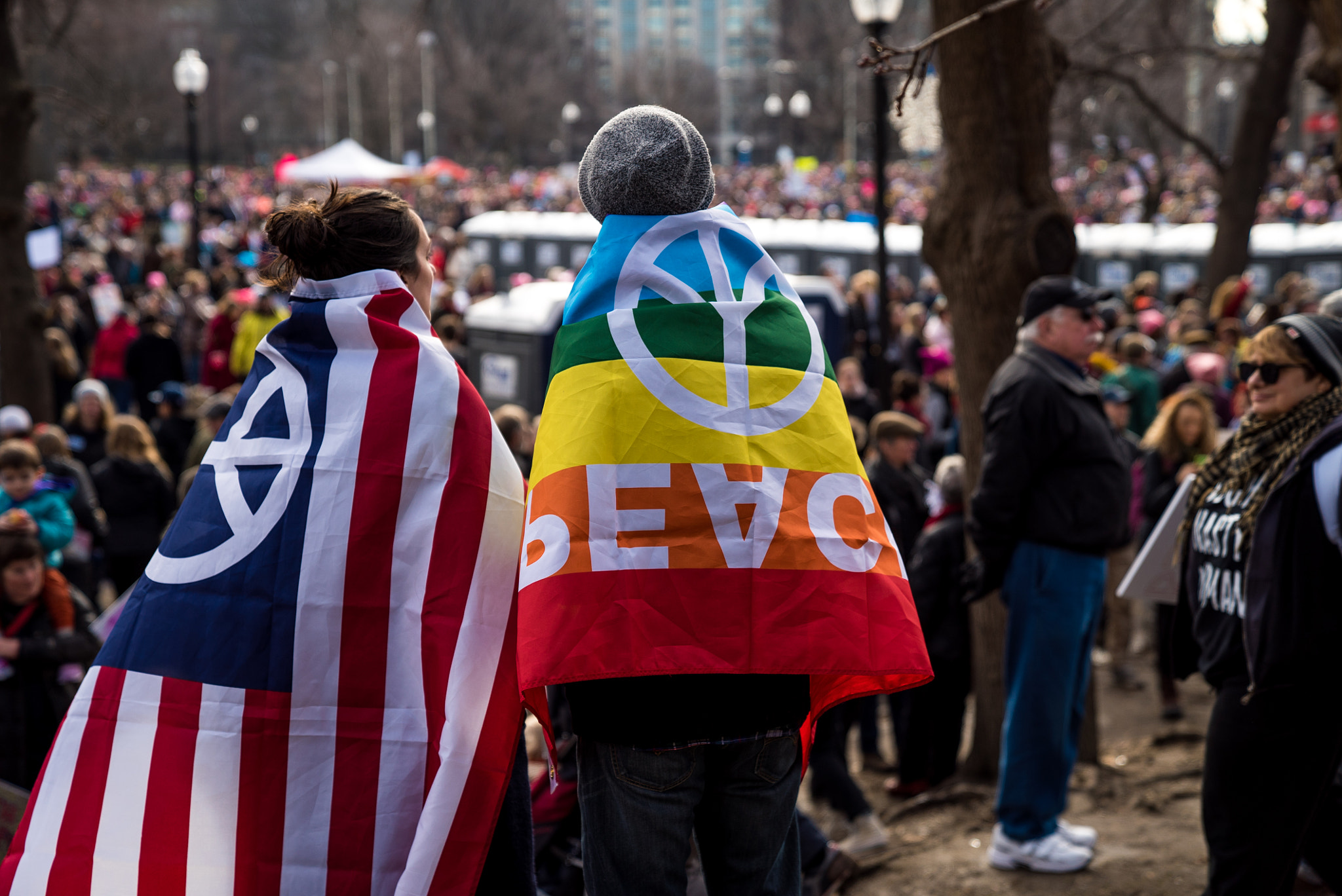 Sony a7S + Sony FE 24-70mm F2.8 GM sample photo. Boston women's day march january 2017 photography