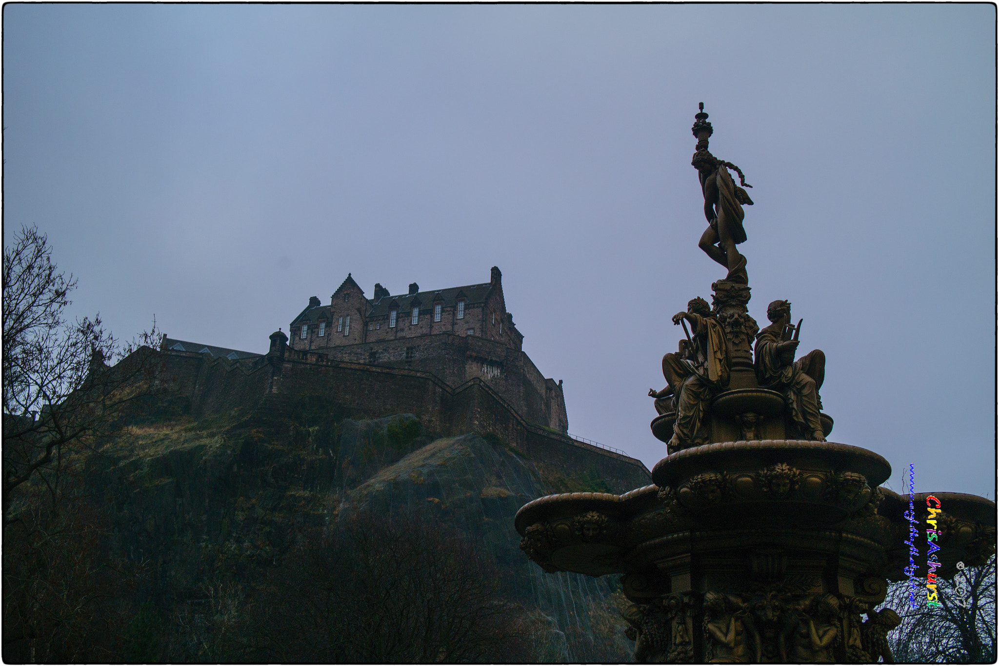 Samsung NX300 + Samsung NX 18-55mm F3.5-5.6 OIS sample photo. Edinburgh castle and ross fountain photography