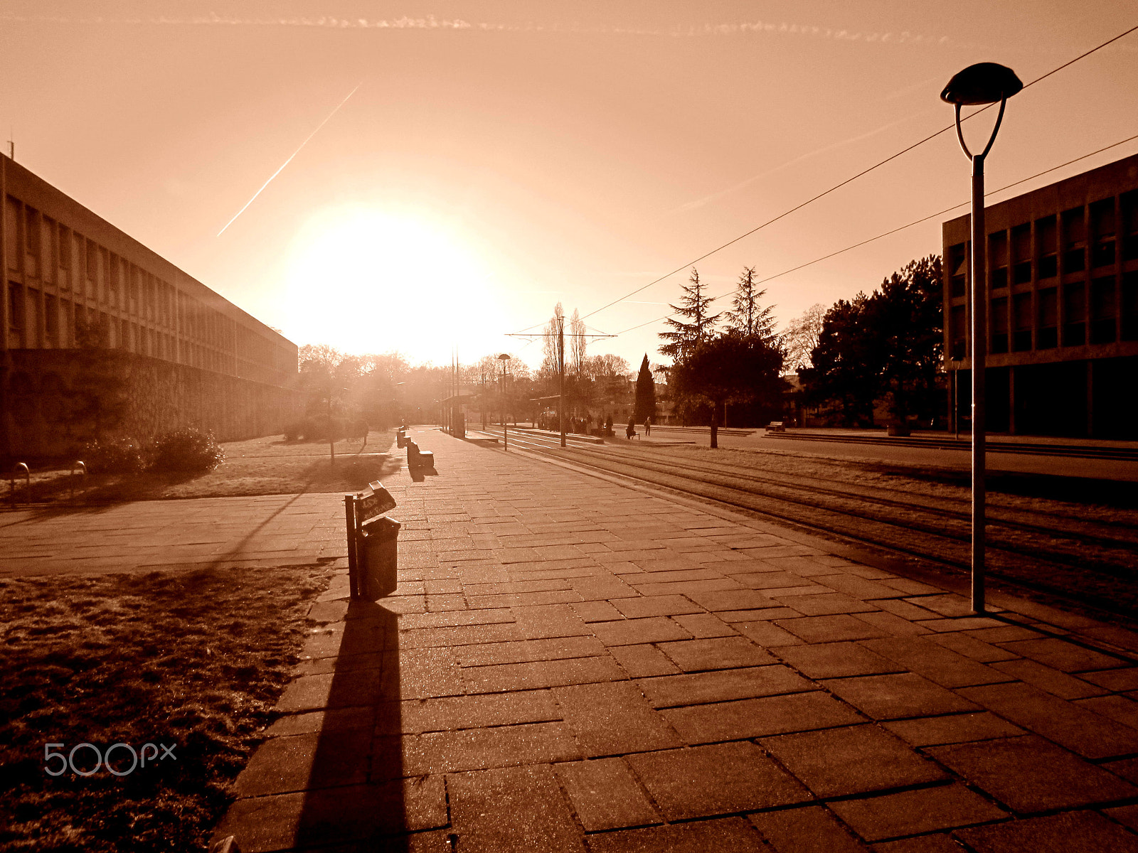 Canon PowerShot ELPH 300 HS (IXUS 220 HS / IXY 410F) sample photo. Sunset on lyon1 university, france photography
