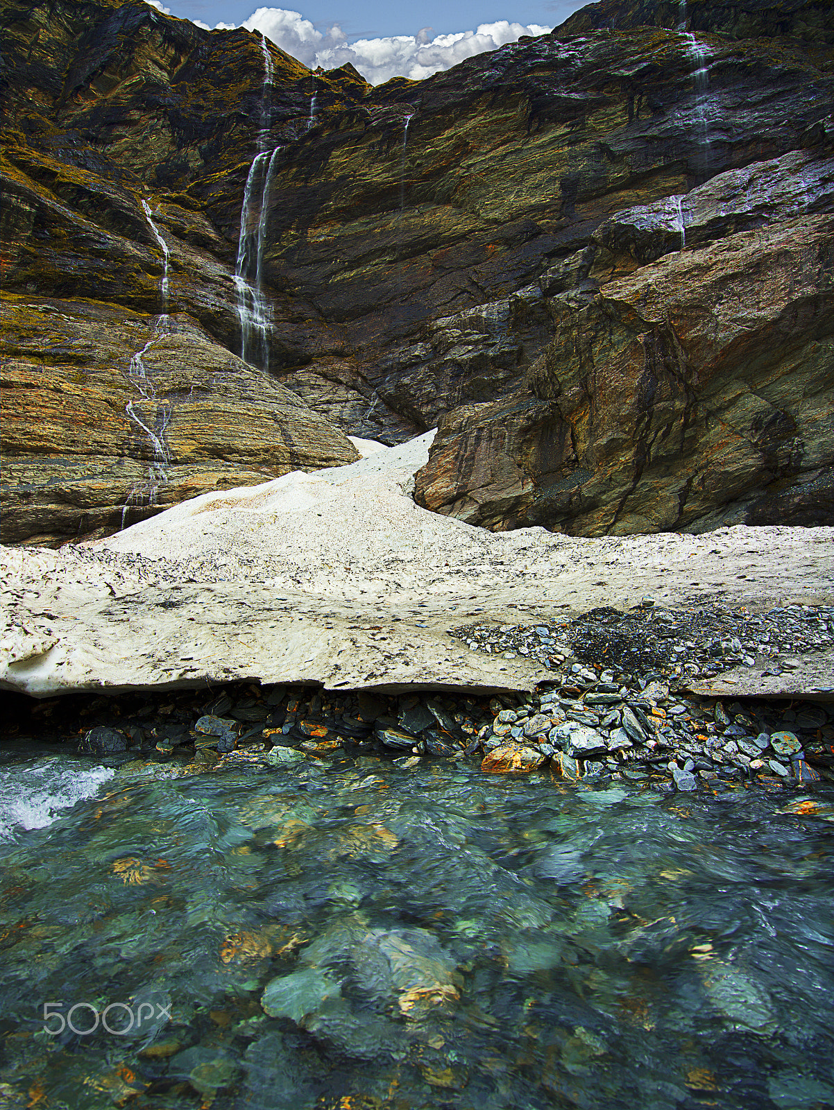 Phase One IQ180 sample photo. Ice beach earnslaw burn two nz b photography