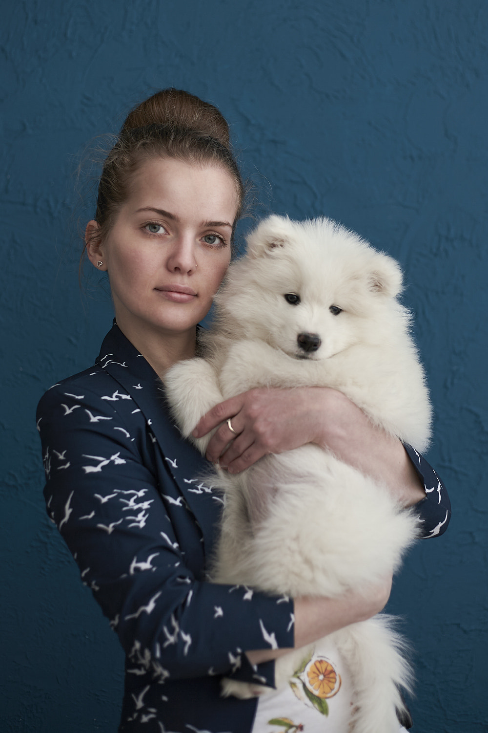 Canon EOS 5D sample photo. Lady with puppy photography